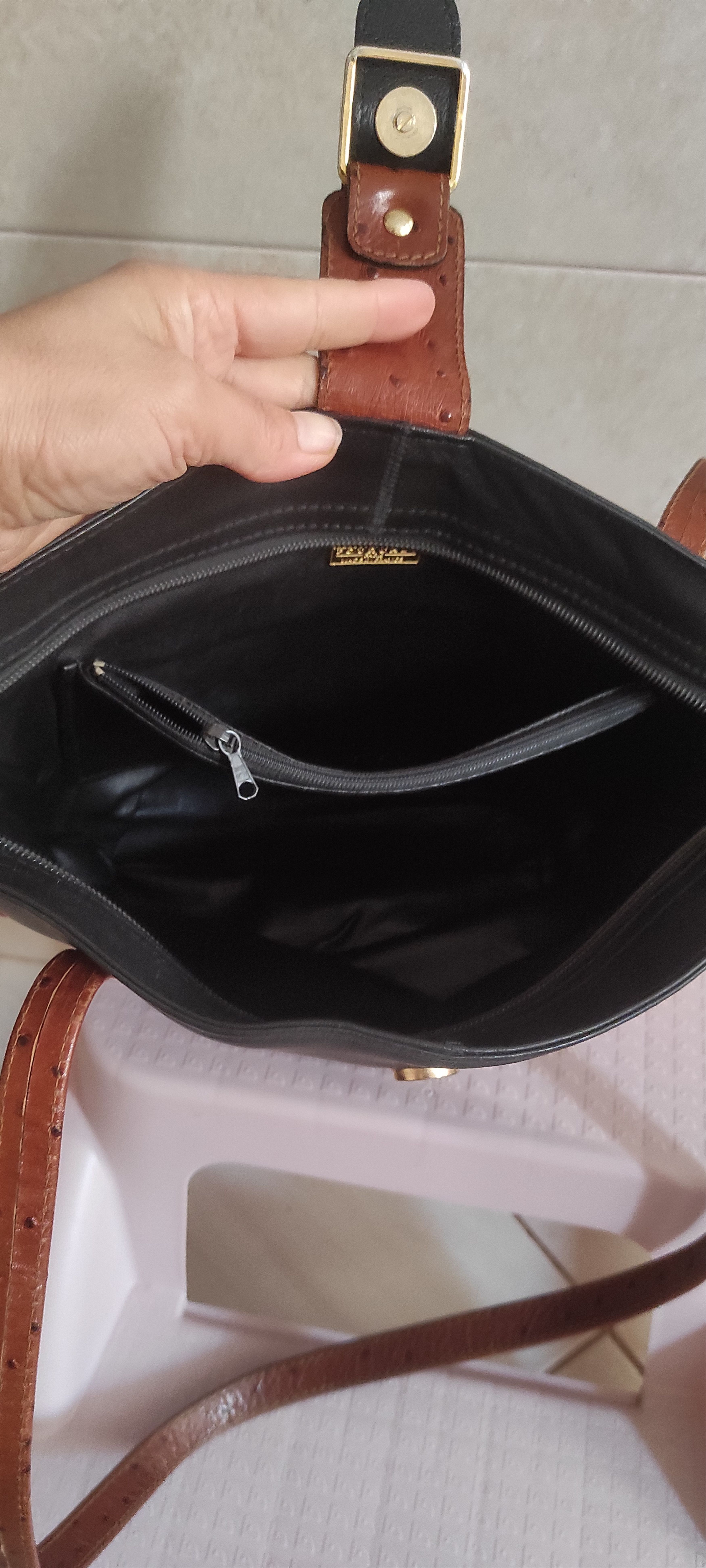 Leather × Vintage Pourchet Paris Leather Bag Genuine Leather Made in France Size ONE SIZE - 9 Thumbnail