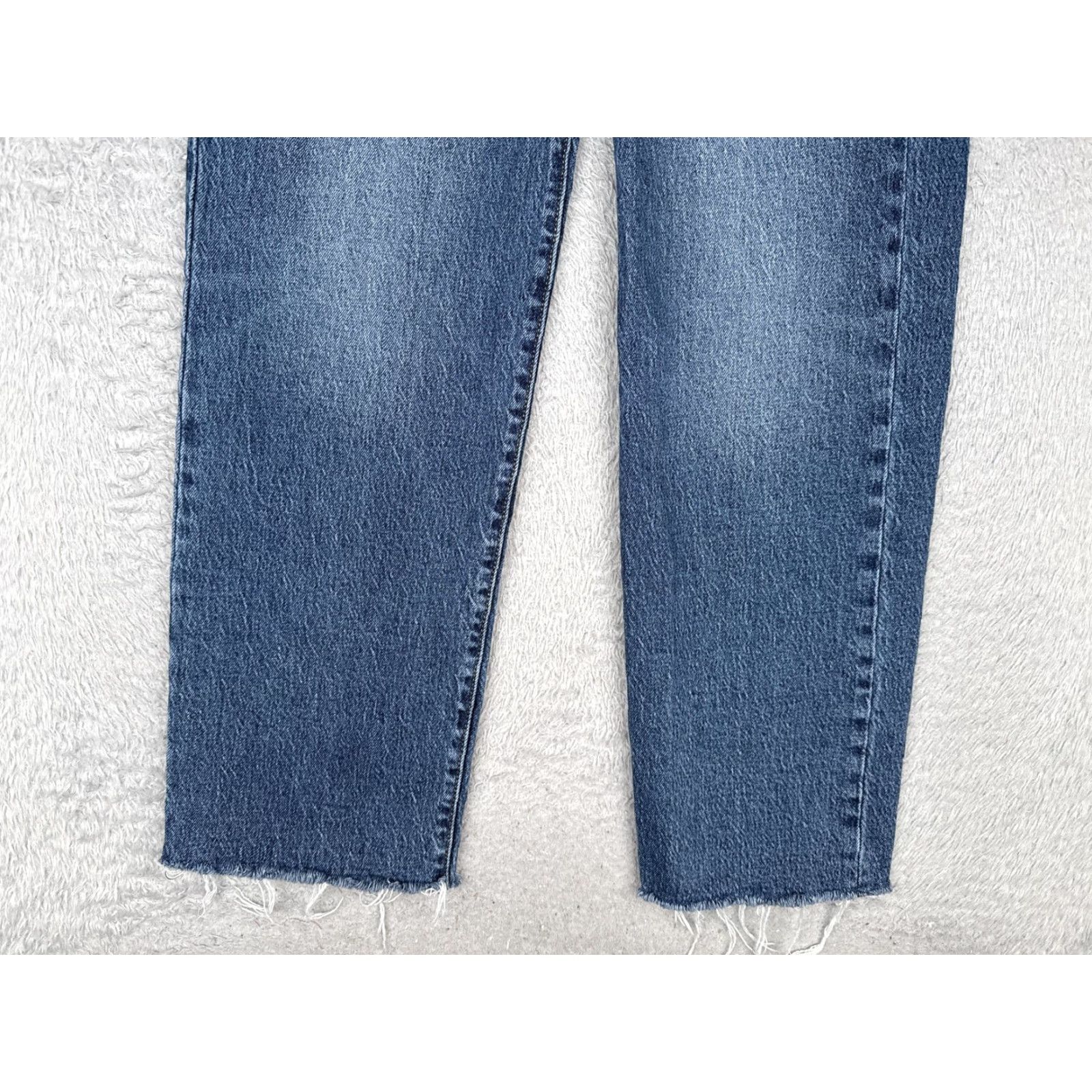 Levi's Levis Jeans Womens 25 Blue Premium Big E Ribcage Straight Ankle High Rise Button Size 42" / US 20 - 2 Thumbnail