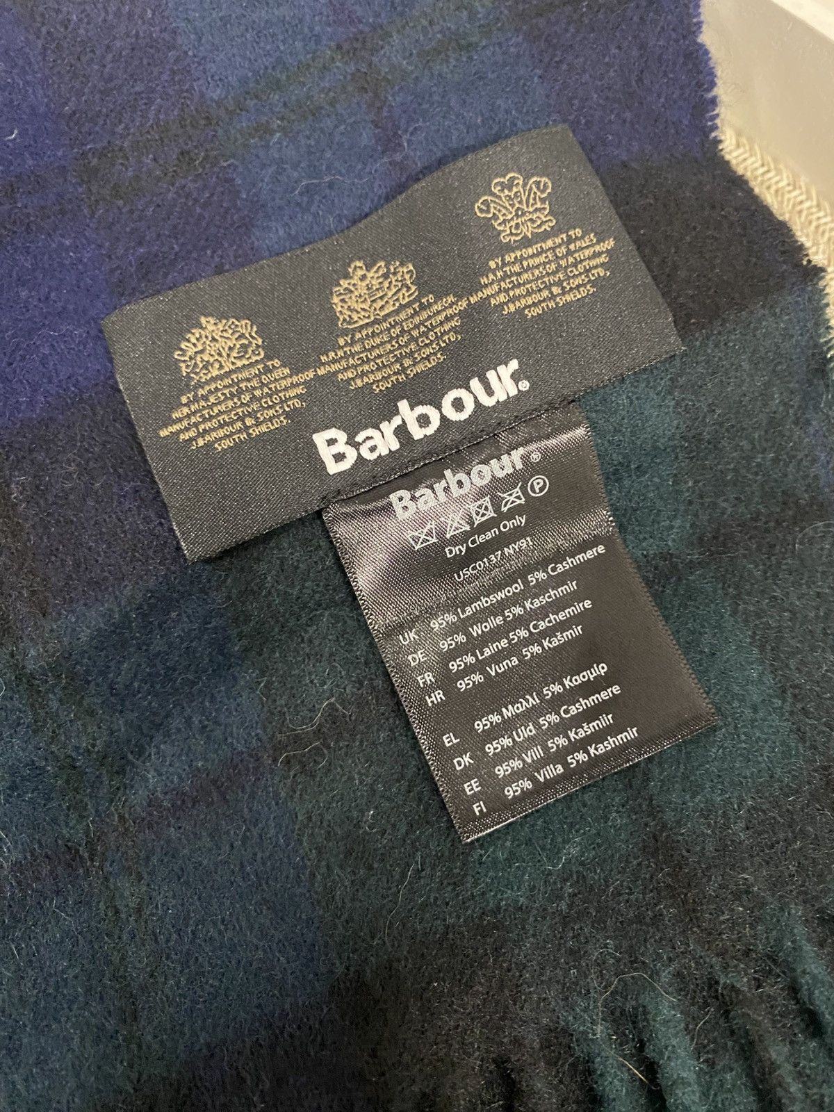 Barbour Barbour Wool Tartan Blue/Green Scarf Size ONE SIZE - 2 Thumbnail