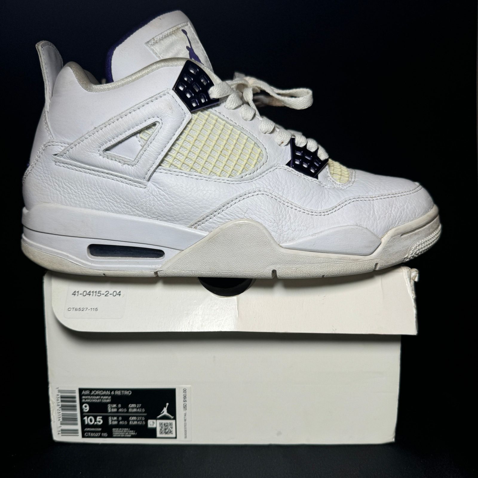 Jordan Brand × Nike Size 9 - Nike Air Jordan 4 Retro Purple Metallic Men's Shoes Size US 9 / EU 42 - 1 Thumbnail