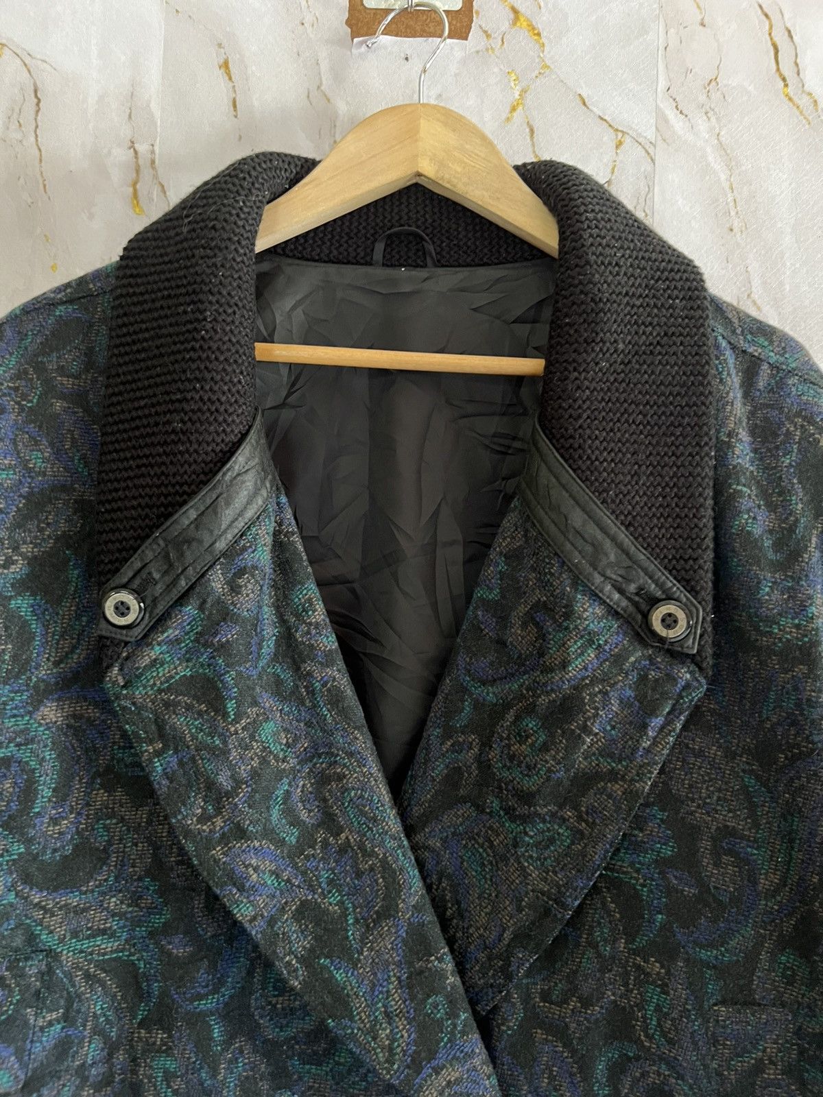 Vintage Vintage 90s Paisley Jacquard Bomber Jacket Knit Collar Trim Size US XXL / EU 58 / 5 - 10 Thumbnail