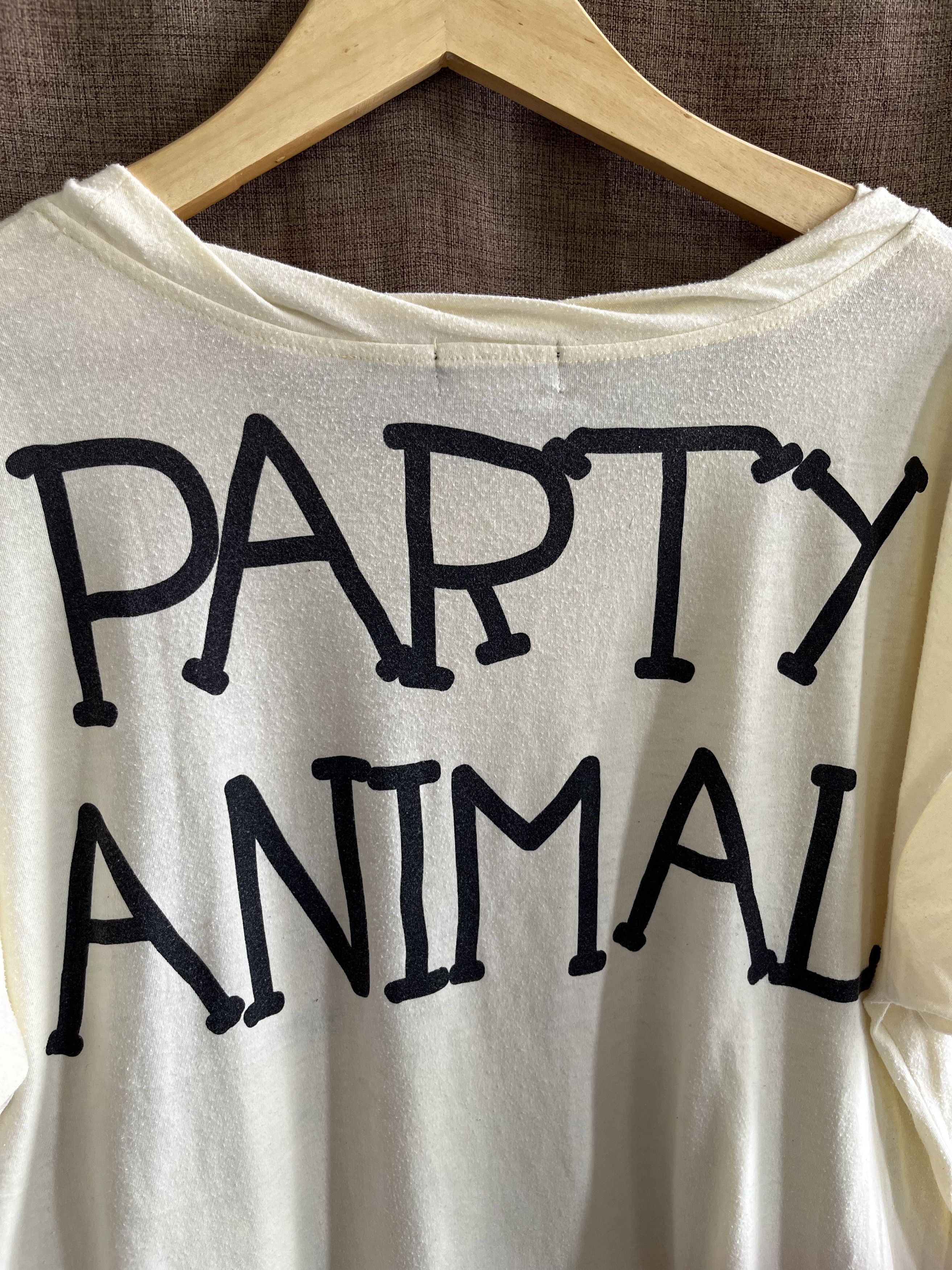 Beauty Beast × If Six Was Nine × Japanese Brand World Wide Love Skull “Party Animal” Oversized T-Shirt Size L / US 10 / IT 46 - 4 Thumbnail