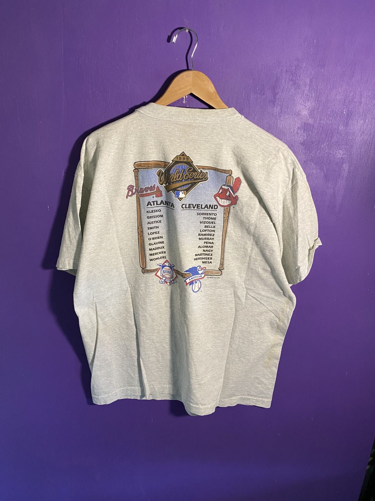 MLB × Salem Sportswear × Vintage Vintage 1995 Salem Braves vs Indians World Series t-shirt Size US XL / EU 56 / 4 - 2 Thumbnail