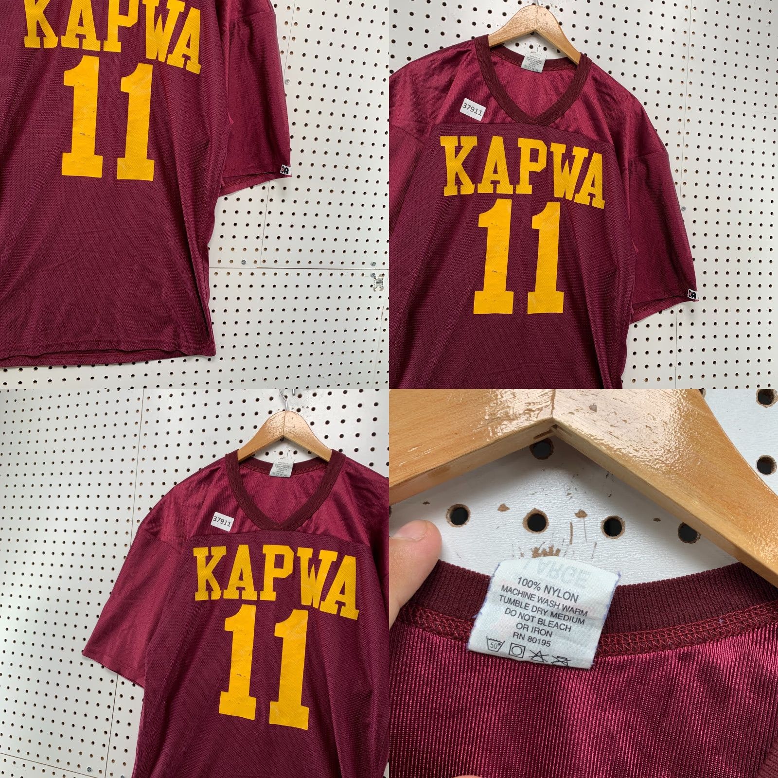 Vintage VINTAGE Kapwa Suck It Football Jersey Mens Large Red Funny Tagalog #11 USA Jersey T-Shirt Mens Red 90s Size US L / EU 52-54 / 3 - 8 Thumbnail