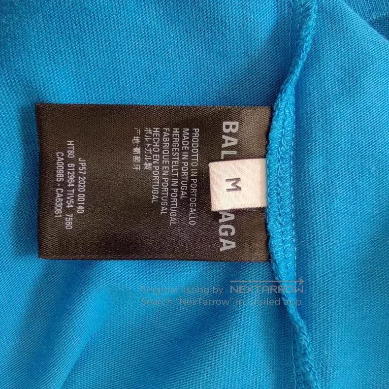 Balenciaga Balenciaga Blue Letter Crew Neck Short Sleeve Size US M / EU 48-50 / 2 - 9 Thumbnail