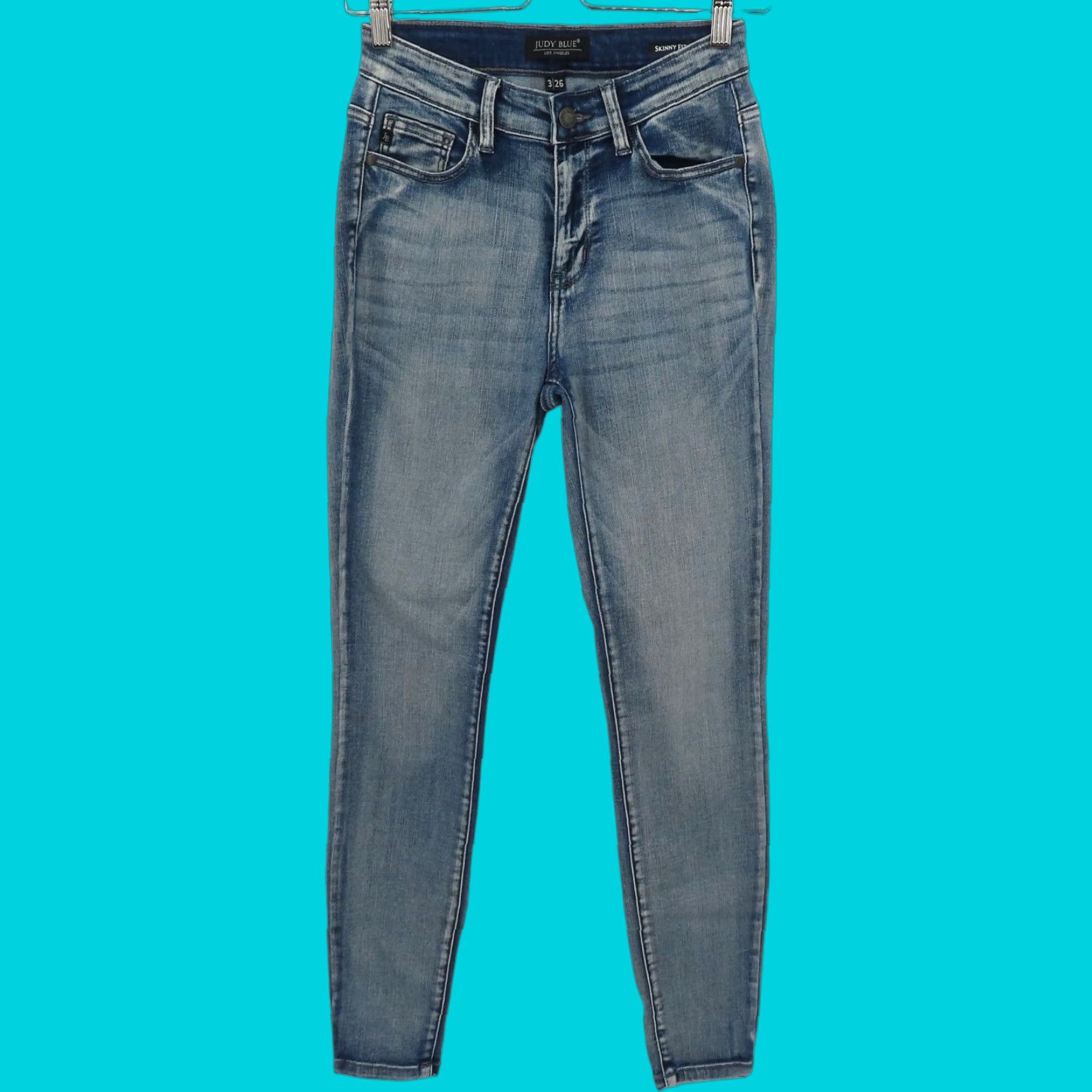 Denime Judy Blue Women Jeans Skinny Style JB82190LT 26 3 26 Whiskered Blue Denim Pants Size 26" / US 2 / IT 38 - 1 Thumbnail