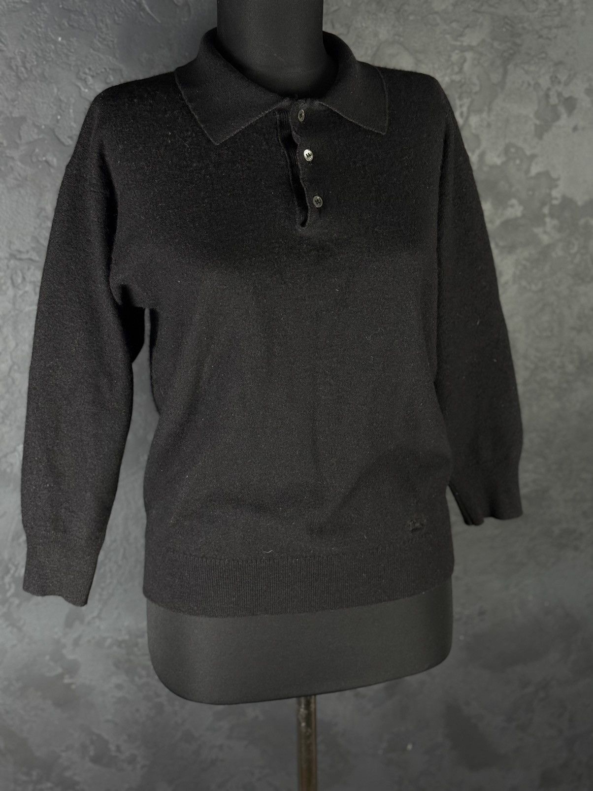 Burberry Burberrys Vintage Black Wool Cashmere Sweater Size M / US 6-8 / IT 42-44 - 3 Thumbnail
