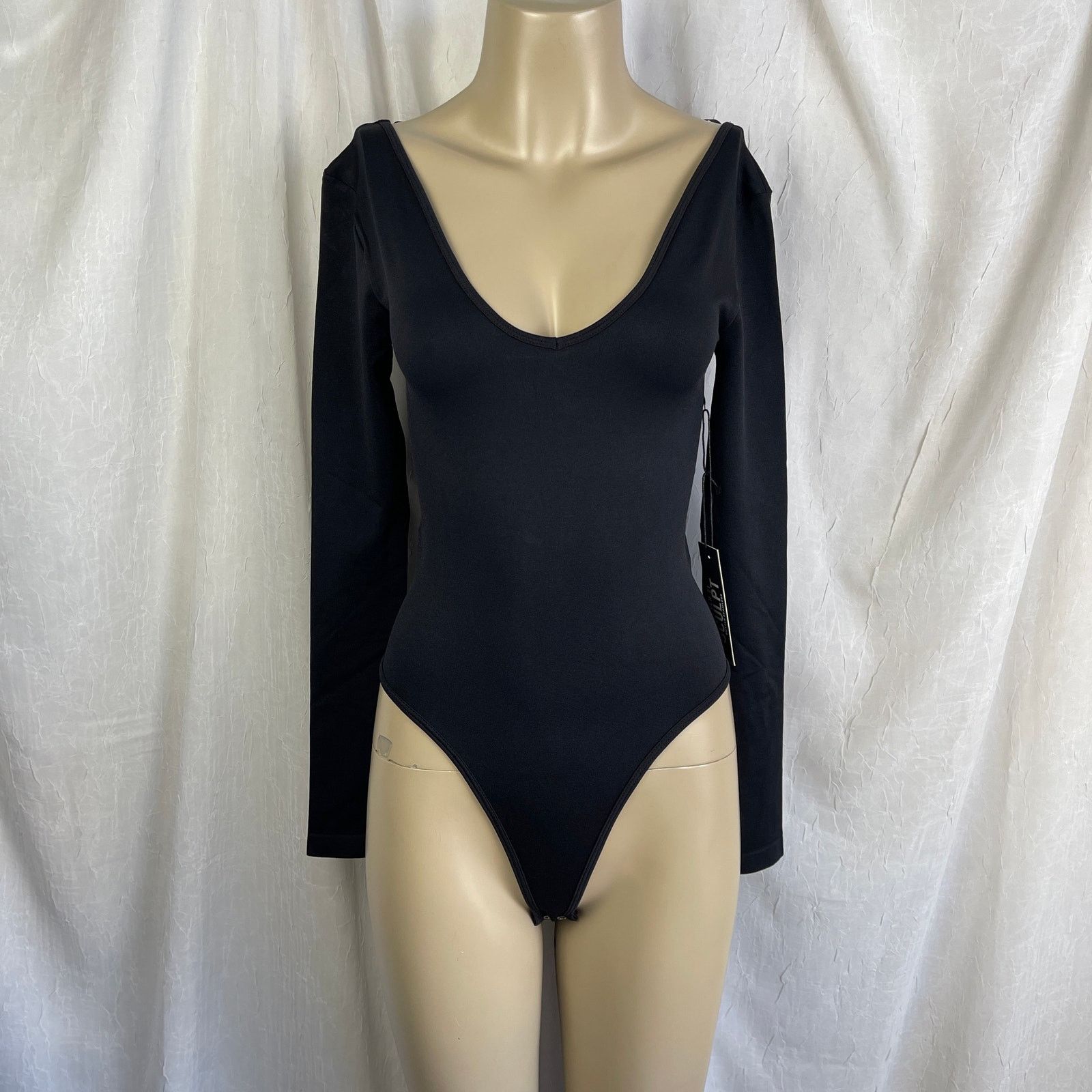 Forever 21 Forever 21 Seamless Thong Bodysuit Long Sleeve Black NWT S Size S / US 4 / IT 40 - 1 Thumbnail