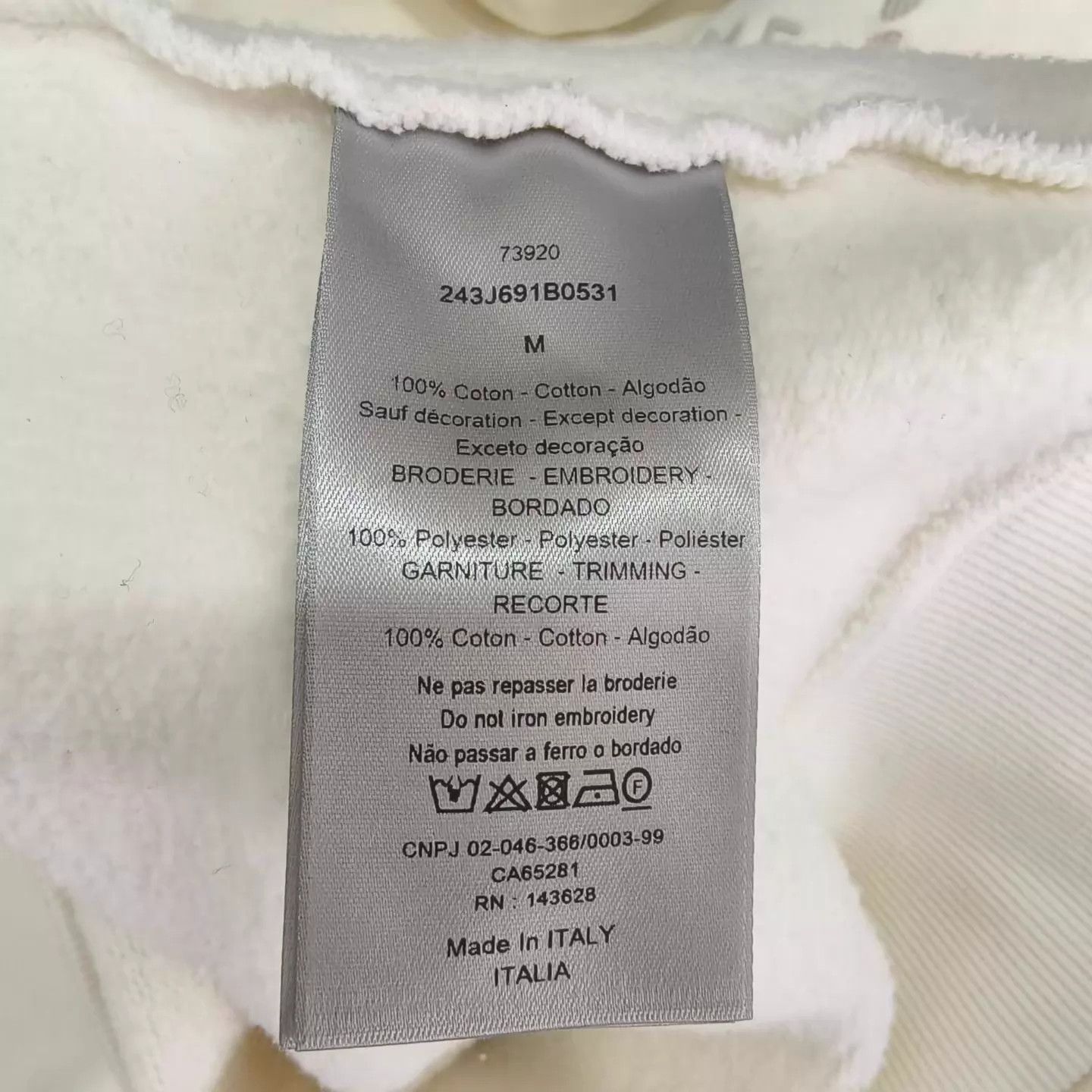 Dior Dior 1947 Embroidered Logo Cream Hoodie M Size M / US 6-8 / IT 42-44 - 6 Thumbnail