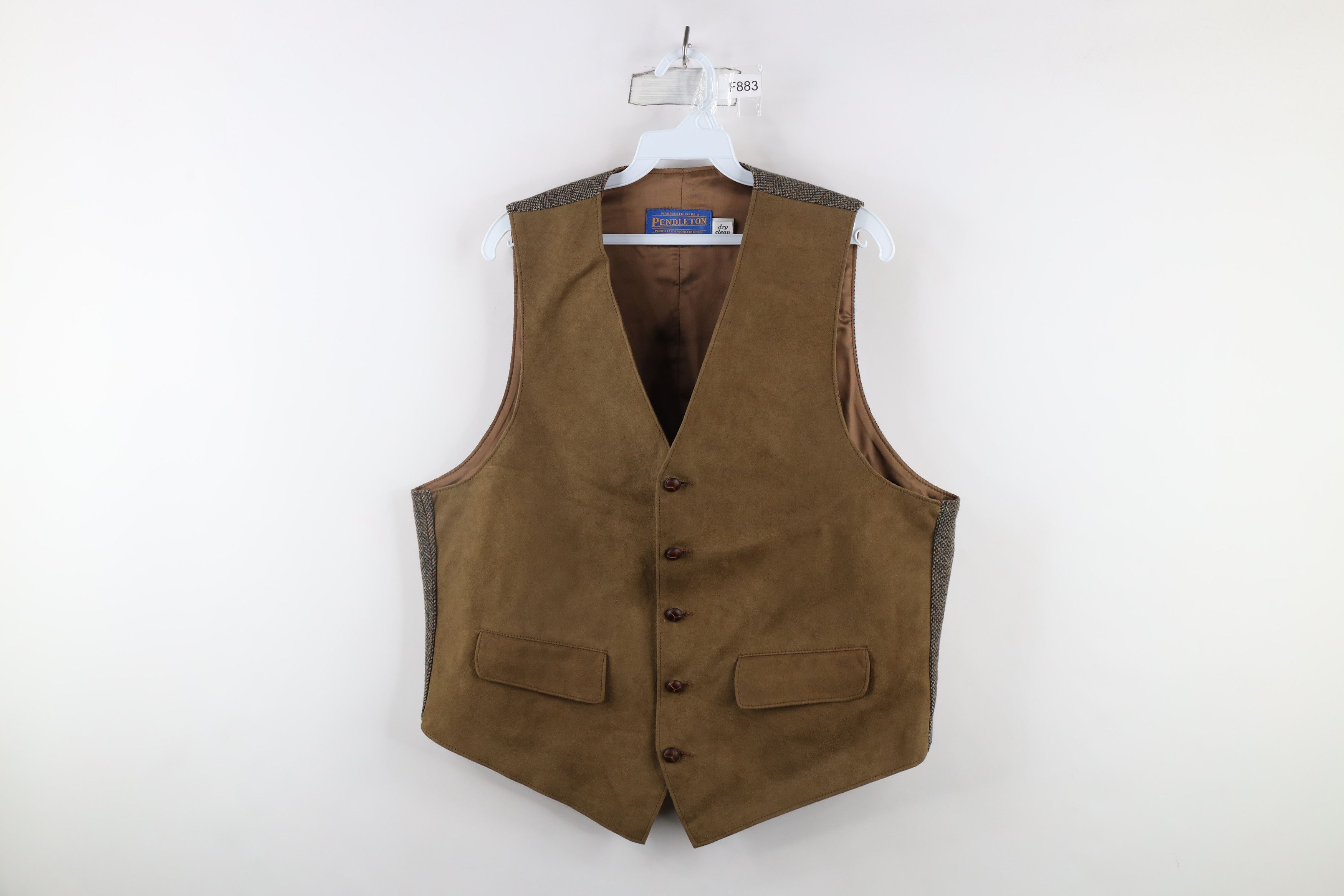 Pendleton × Vintage Vintage 90s Pendleton Wool Tweed Button Vest Jacket USA Size US L / EU 52-54 / 3 - 1 Thumbnail