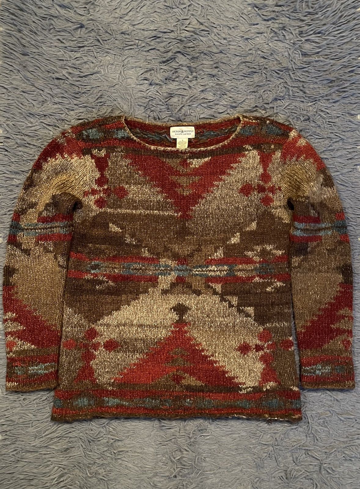 image of Denim And Supply Ralph Lauren x Navajo Ralph Laurent Denim & Supply Aztec Navajo Pattern Sweater (S