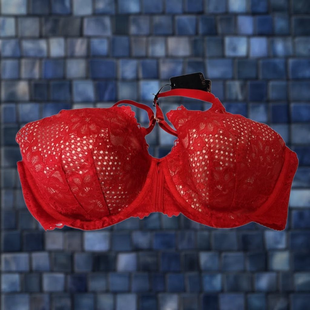 Vintage City Chic Womens 42G Manon Contour Underwired Bra Red Size ONE SIZE - 1 Thumbnail