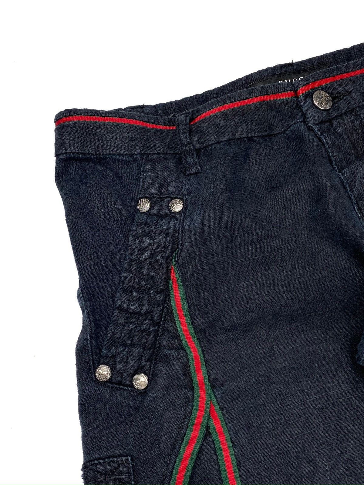 Gucci × Vintage GUCCI SS2007 Y2K MENS CARGO PANTS WIDE LEG BLACK COTTON 28 Size US 28 / EU 44 - 4 Thumbnail