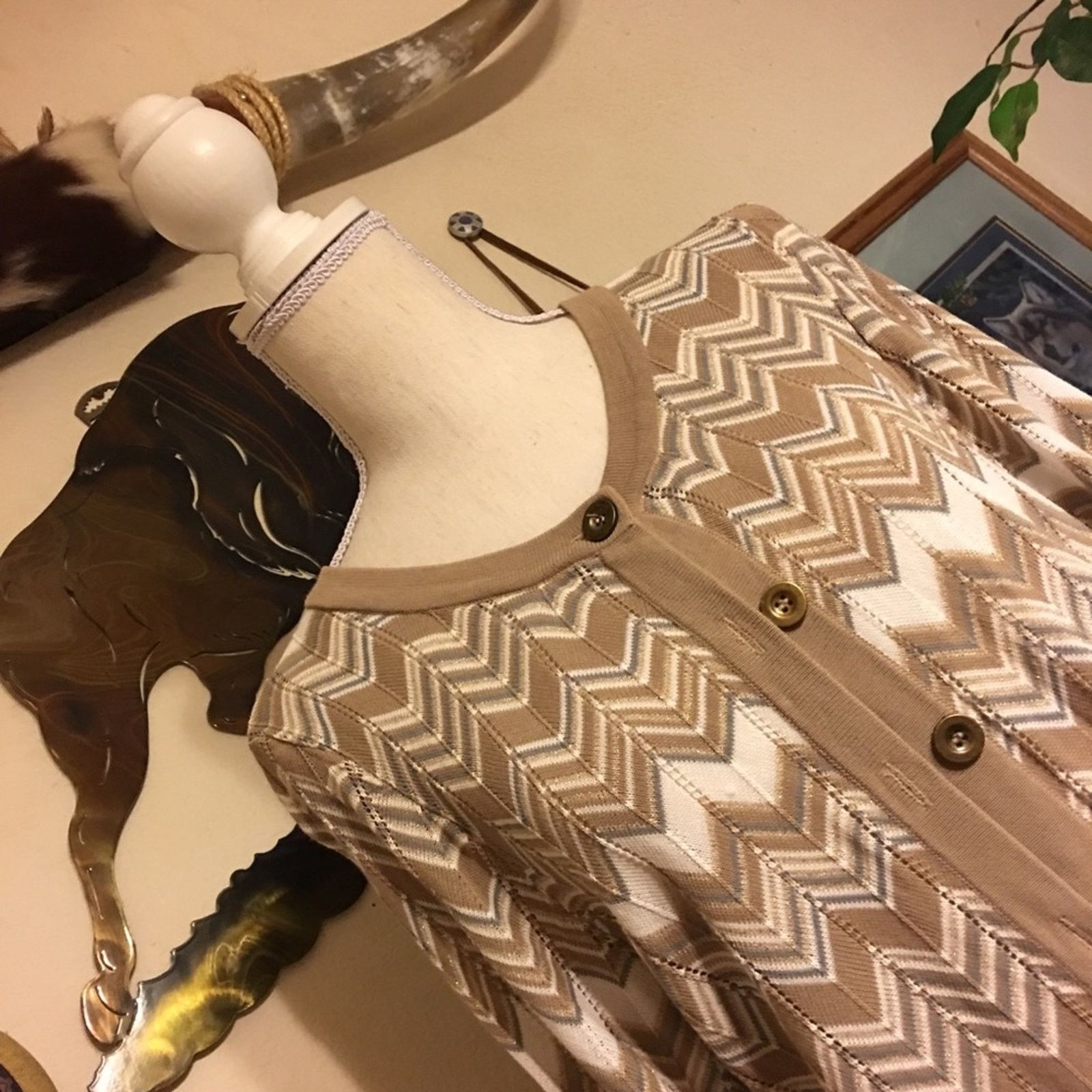 Other Charter Club metallic chevron print cardigan Size XL / US 12-14 / IT 48-50 - 2 Thumbnail