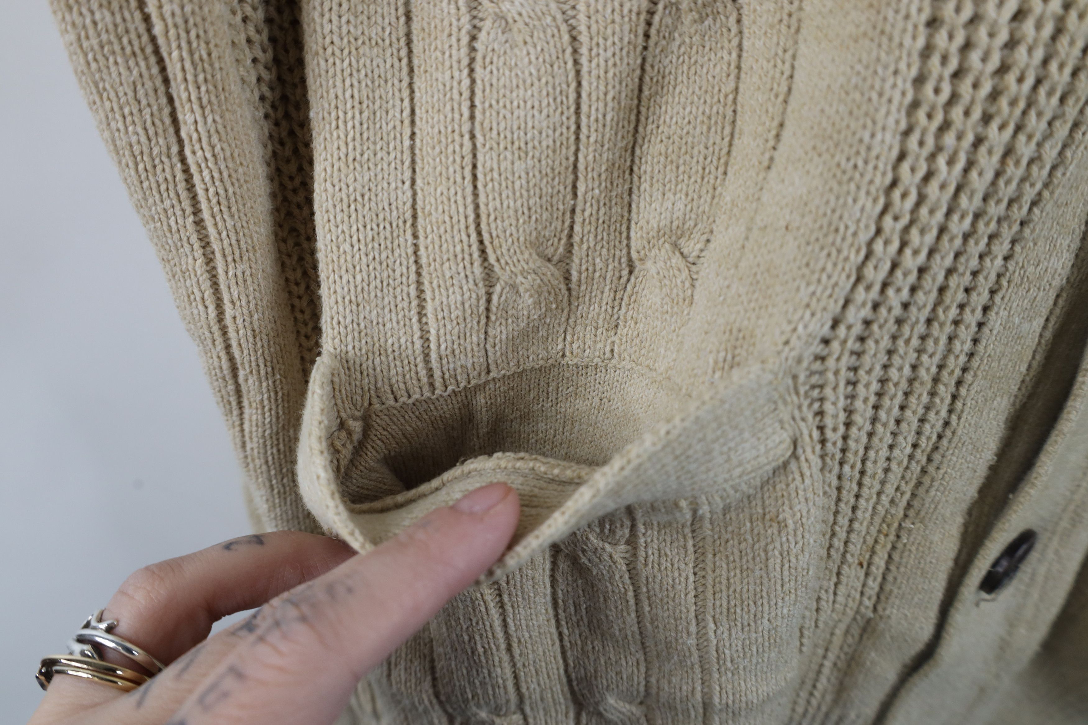 Vintage Vintage 90s Streetwear Chunky Cable Knit Cardigan Sweater Size US XL / EU 56 / 4 - 6 Thumbnail