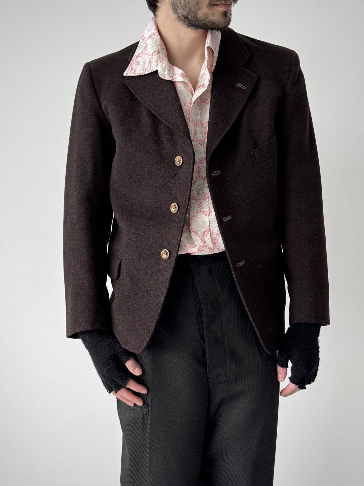 Vintage Vintage 1930s German Work Wool Brown Jacket Size US M / EU 48-50 / 2 - 1 Thumbnail