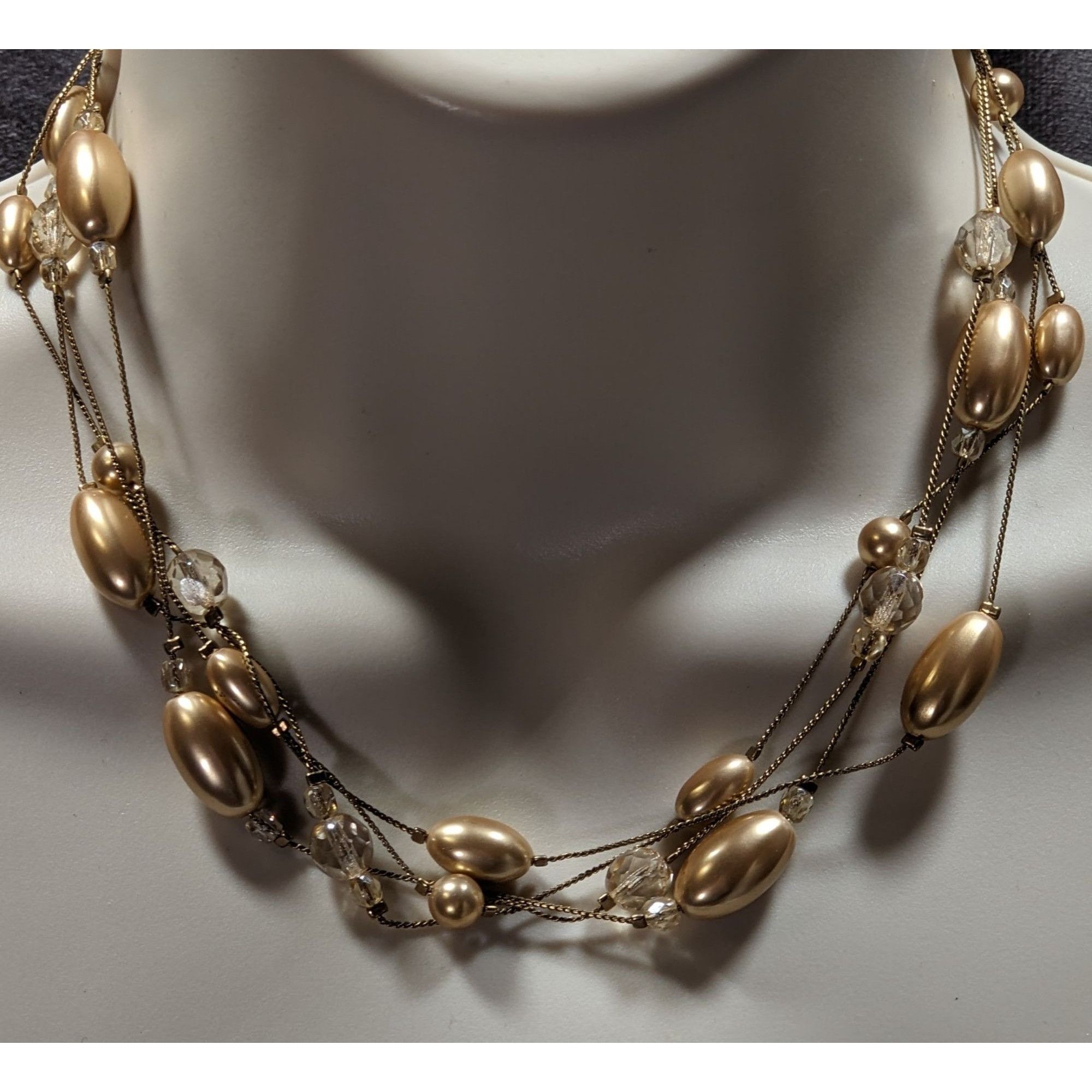 Monet Monet Glam "Carolyn" Layered Beaded Gold Tone Necklace Size ONE SIZE - 6 Thumbnail