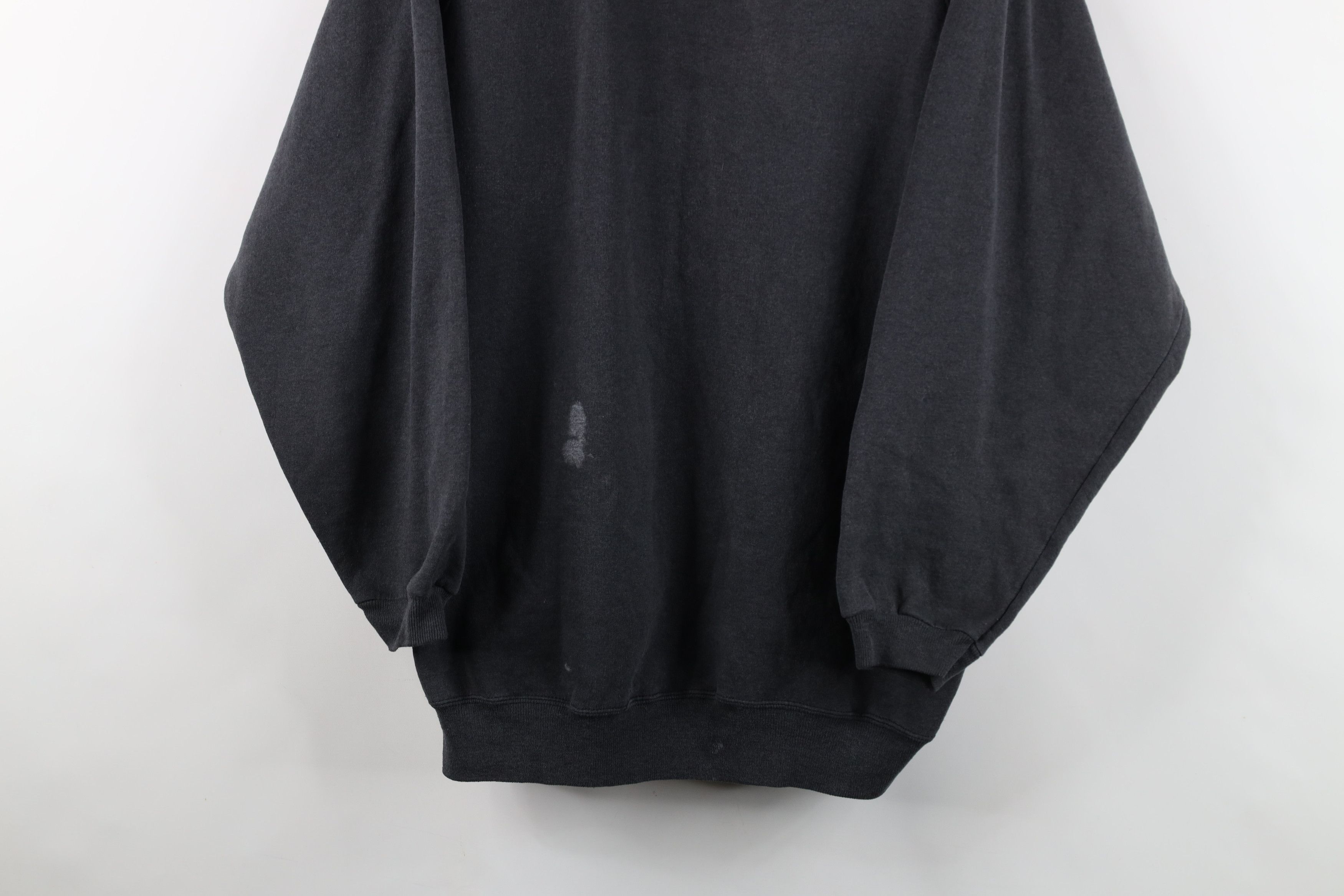 Vintage Vintage 90s Streetwear Blank Crewneck Sweatshirt Black Size XXL / US 16-18 / IT 52-54 - 3 Thumbnail