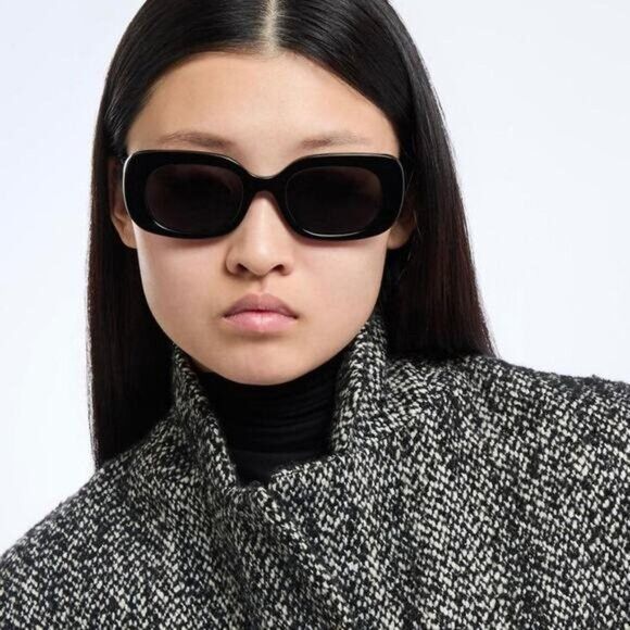 Celine Celine CL40287U 01A Sunglasses Black Rectangle Frame Size ONE SIZE - 1 Thumbnail