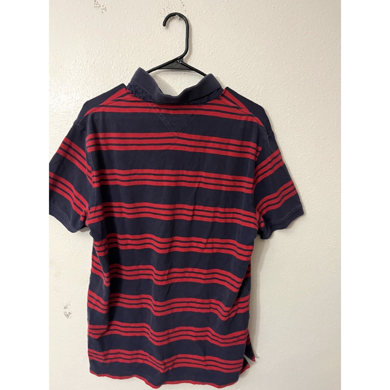 Tommy Hilfiger Tommy Hilfiger Polo Shirt Short Sleeve XL Slim Fit Red Blue Striped Mens Shirt XL Red/Blue Size US XL / EU 56 / 4 - 3 Thumbnail
