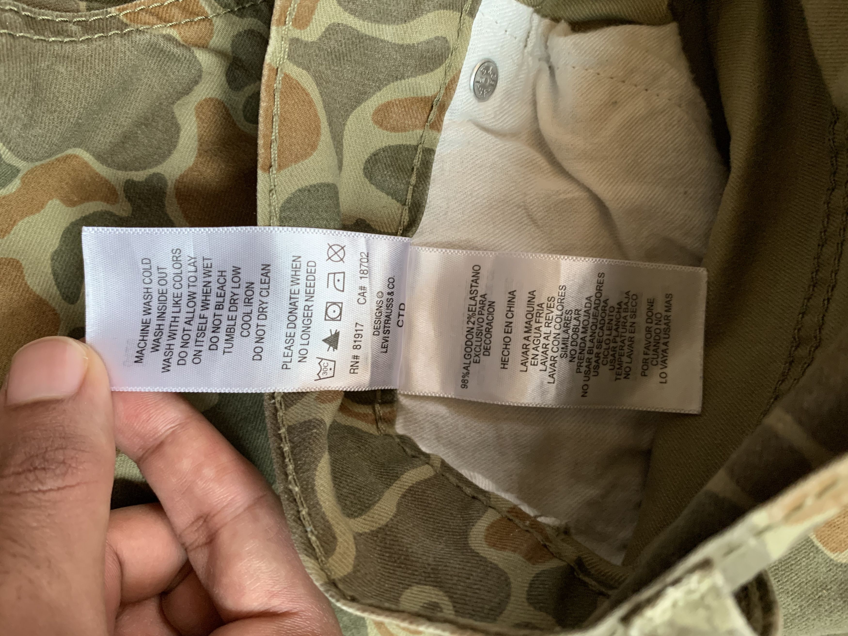 Levi's Levi’s 510 Skinny “Duck Camo” Size US 29 - 7 Thumbnail