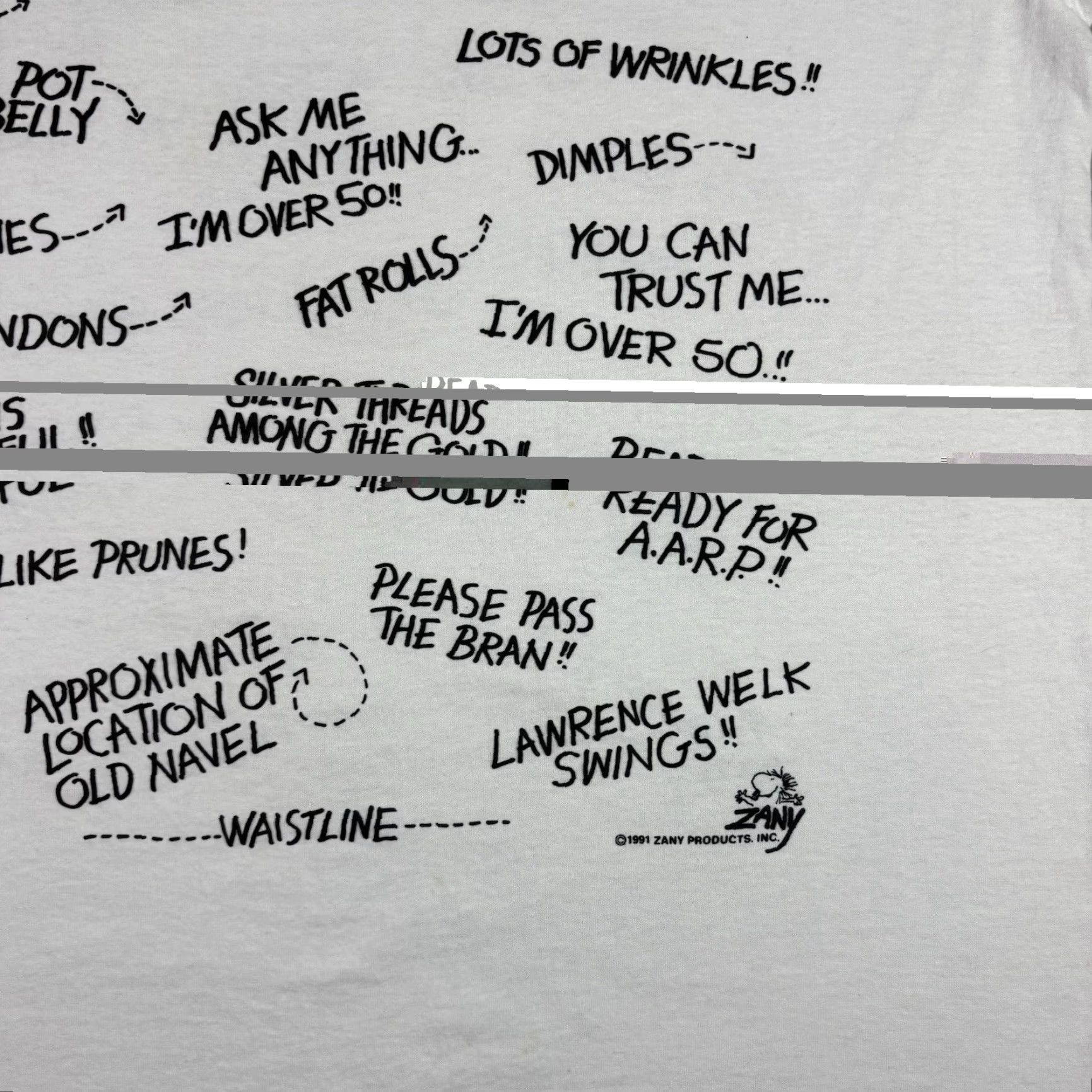 Hanes VINTAGE 50th Birthday Funny Humor Comedy T Shirt Quote Text XL 90s Hanes White Cotton Short Sleeve Crew Neck Men Mens Shirts T-Shirt Size XL Size US XL / EU 56 / 4 - 7 Thumbnail