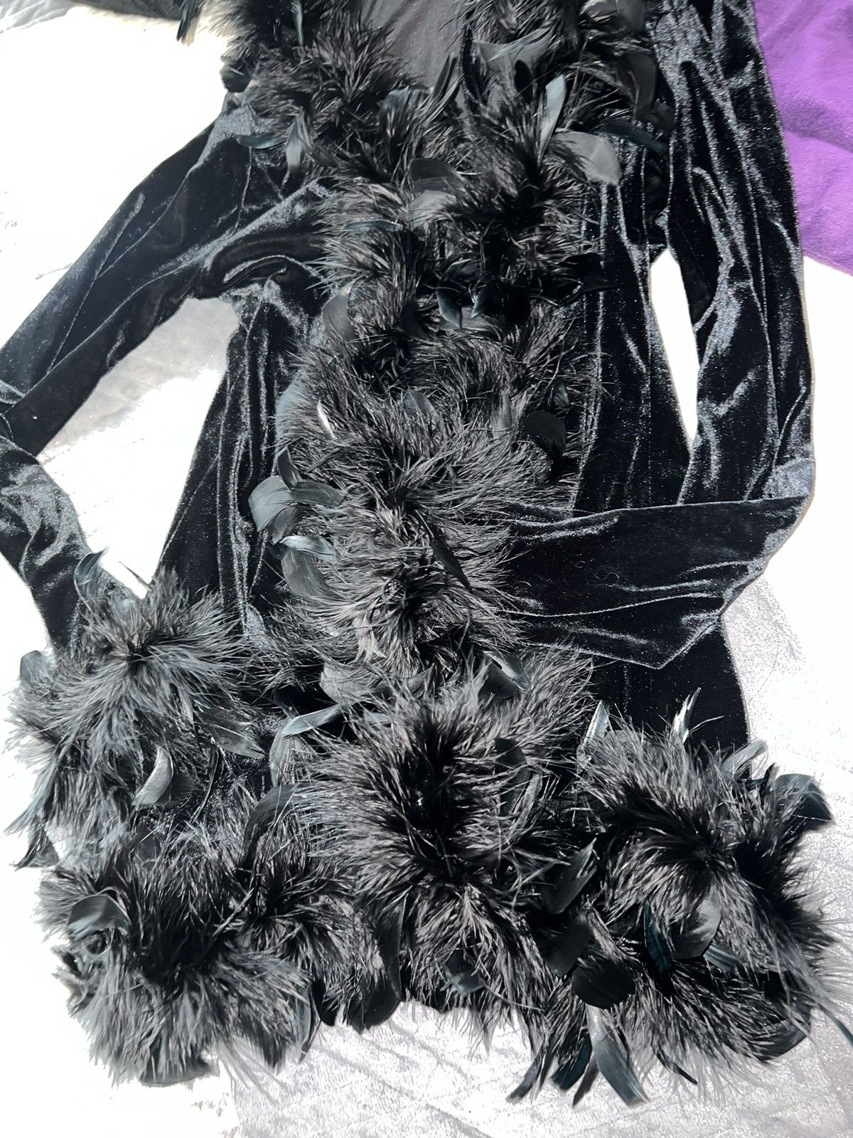 Japanese Brand Black velvet feather cardigan 🪶 Size M / US 6-8 / IT 42-44 - 11 Thumbnail