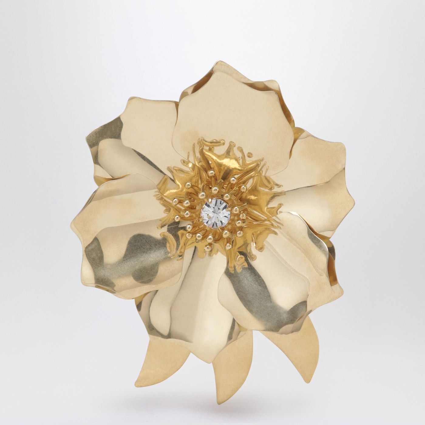 Miu Miu Miu Miu Gold-Tone Metal Brooch With Crystal Size ONE SIZE - 1 Thumbnail