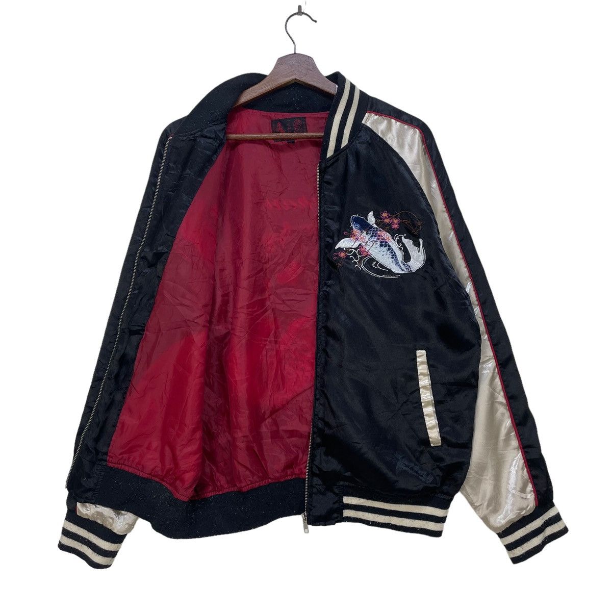 Japanese Brand 🔥Vintage Sukajan Embroidered Koi Jacket Size US M / EU 48-50 / 2 - 3 Thumbnail