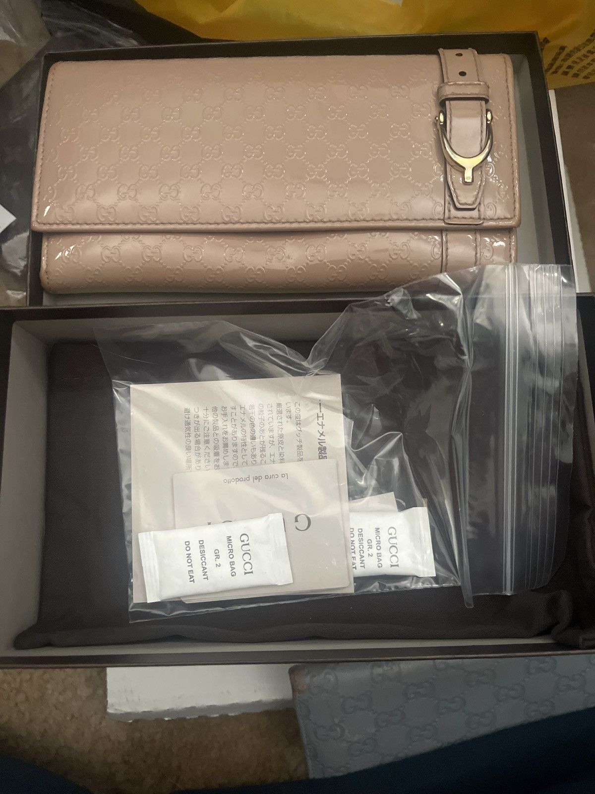 Gucci Gucci Pink Patent Microguccissima Wallet Size ONE SIZE - 4 Thumbnail