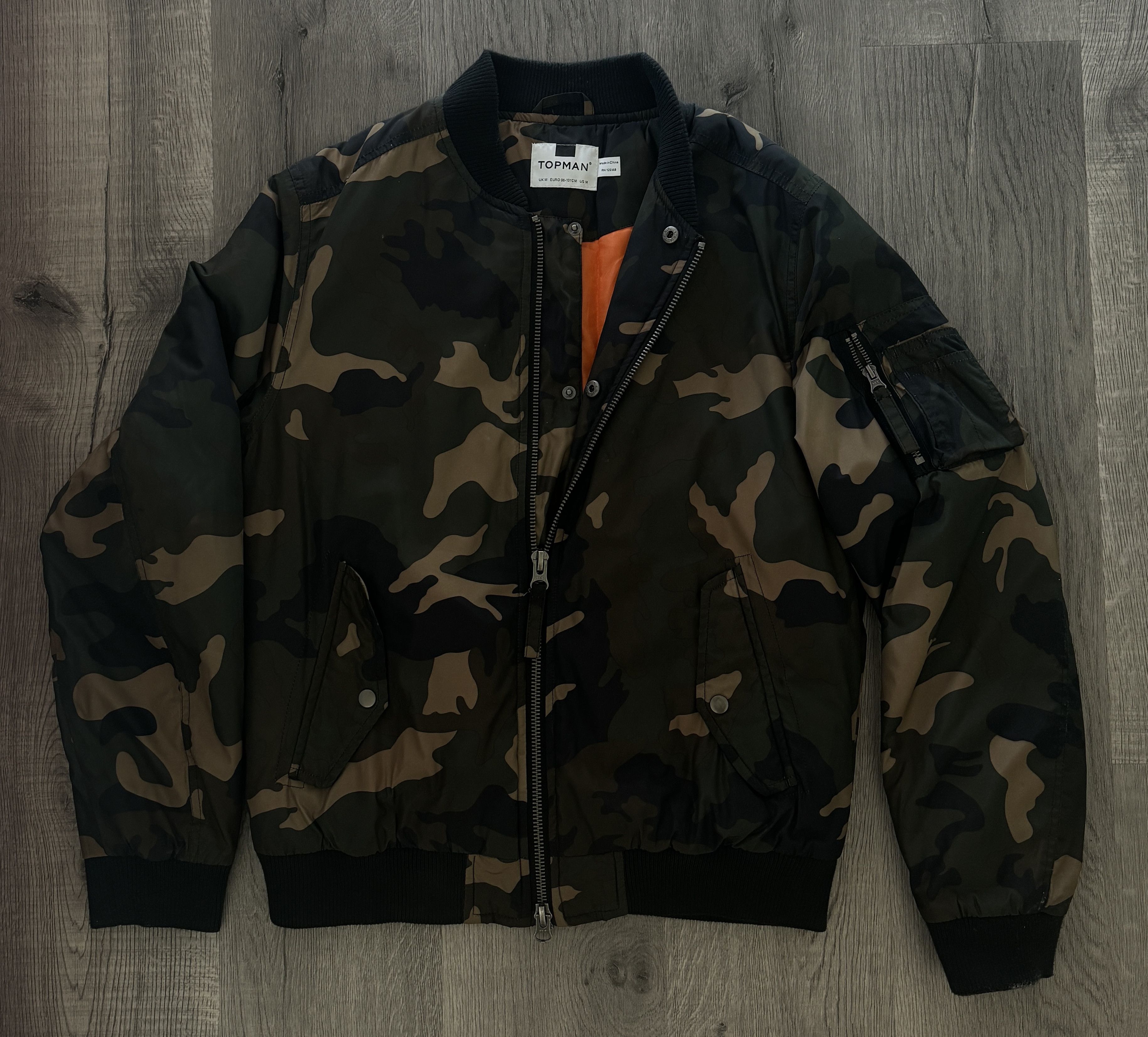 Topman Camo Bomber Jacket Topman Medium Size US M / EU 48-50 / 2 - 2 Thumbnail
