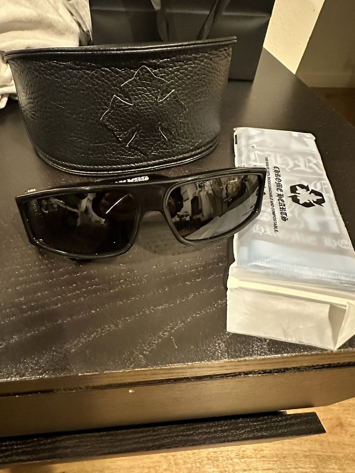 image of Exclusive Chrome Hearts "porny" Shades Black, Men's