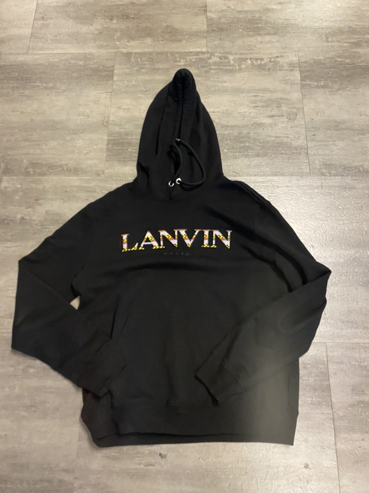 Image of Lanvin Hoodie, Preowned XL Black, Men's