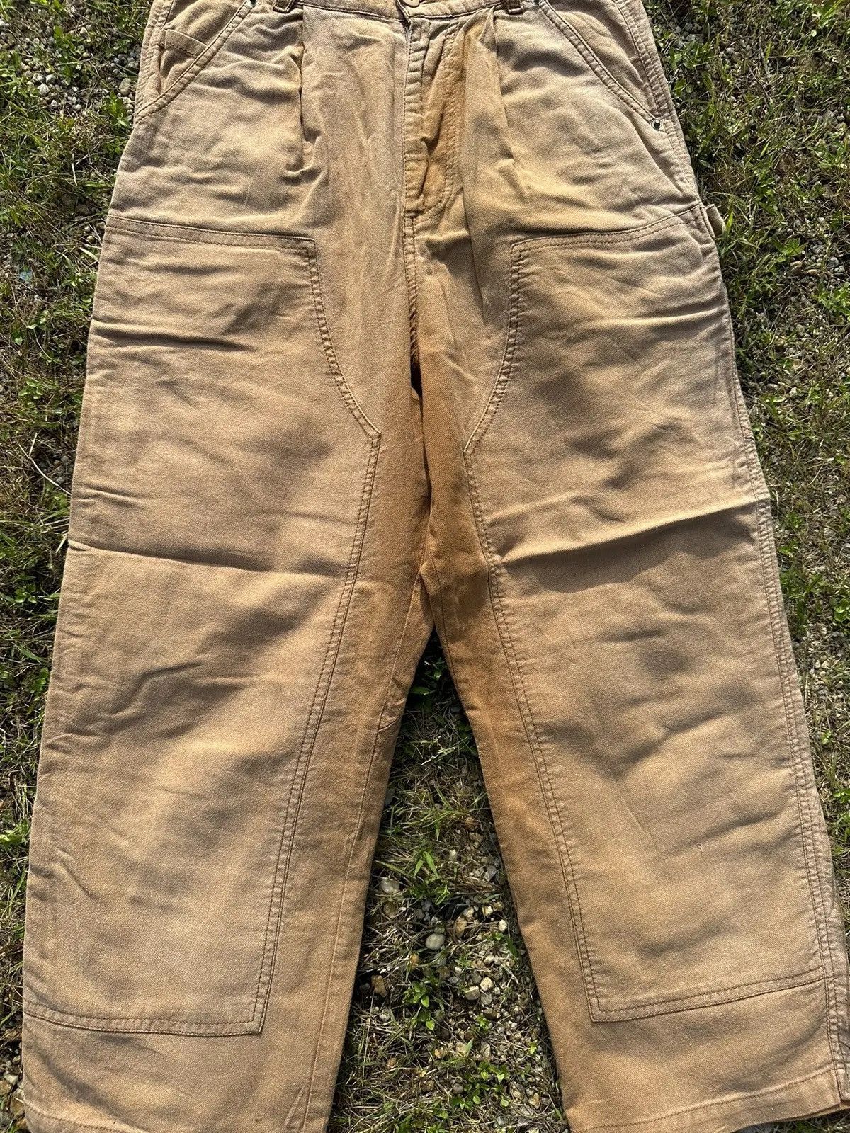 StraightFaded Vintage Double Knee YUL Japan Workwear Baggy Faded Pants Size US 29 - 2 Thumbnail
