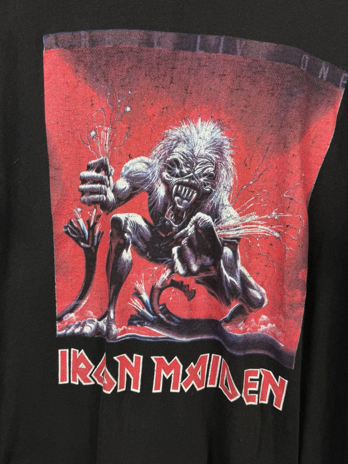 Band Tees Vintage Iron Maiden A Real Live One Distressed Band T-Shirt Size US XL / EU 56 / 4 - 2 Thumbnail