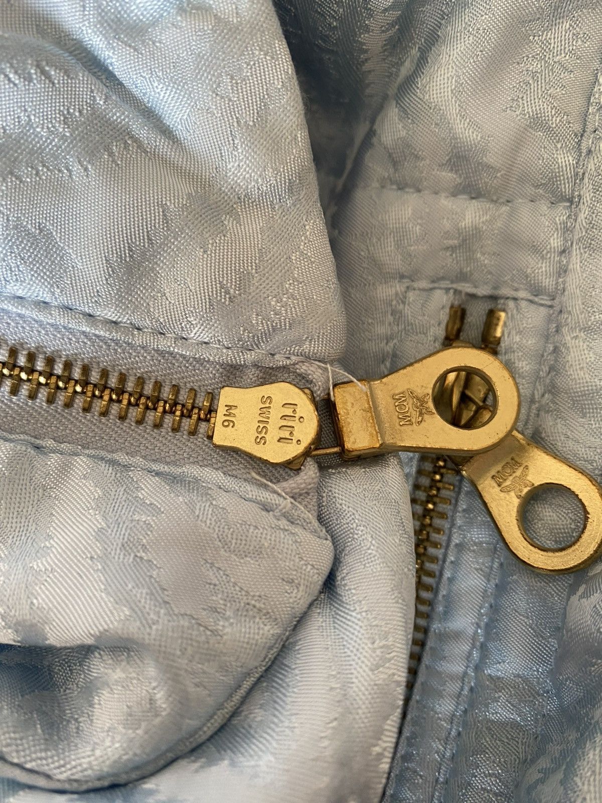 MCM Vintage MCM Ski Suit One Piece Light Blue Gold Snowflake Size 30" / US 8 / IT 44 - 10 Thumbnail