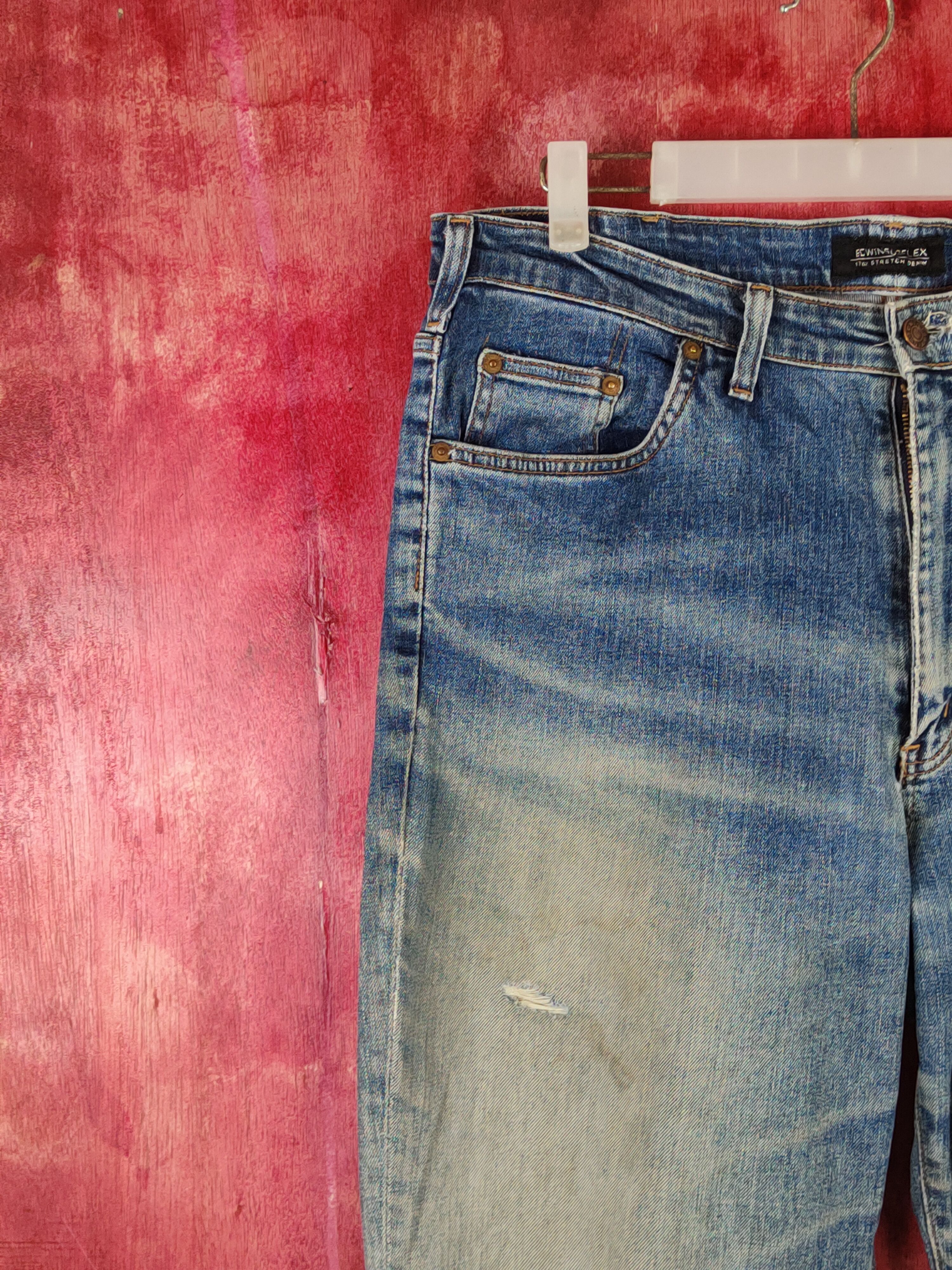 Edwin Edwin Dark Blue Distressed Multipocket Denim #S1609 Size US 35 - 3 Thumbnail