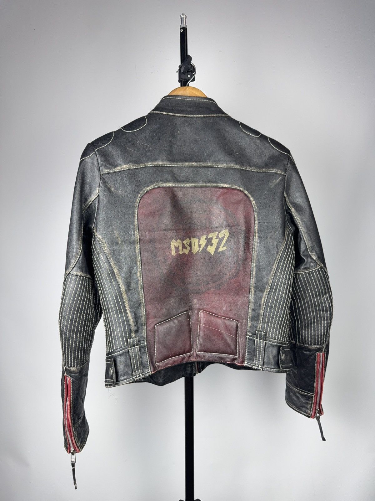 Mustang 00s Mustang Faded Leather Biker Jacket Vintage Racing Moto Size M / US 6-8 / IT 42-44 - 13 Thumbnail