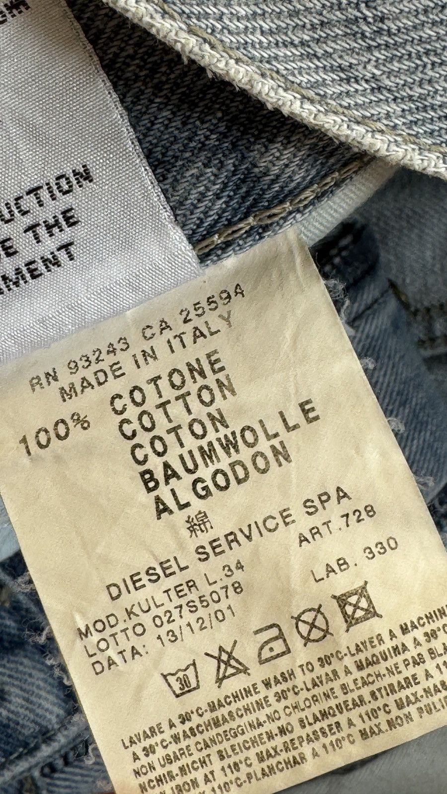 Vintage Diesel Kulter Straight washed Jeans y2k ysl polar supreme Size US 34 / EU 50 - 5 Thumbnail