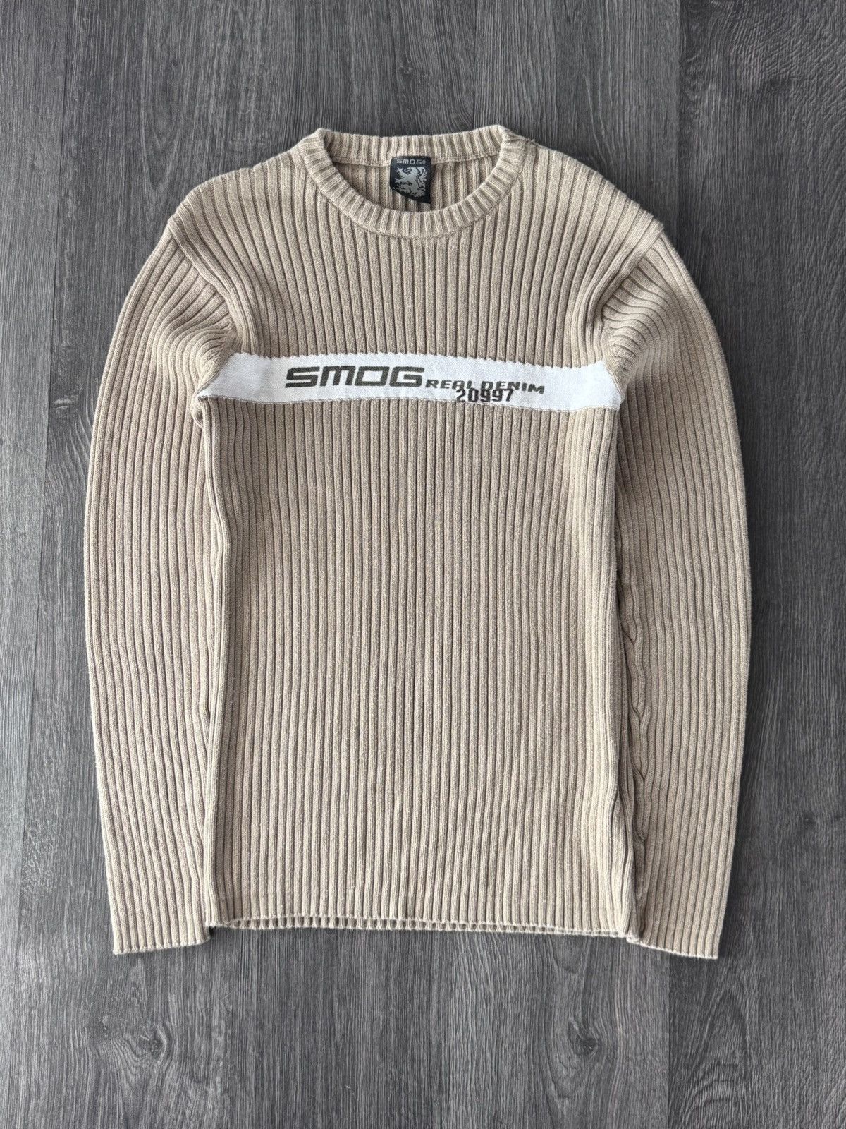 Japanese Brand Y2K Vintage Smog Cable Diesel/Dolce Gabbana Style Sweater Size US XL / EU 56 / 4 - 1 Thumbnail