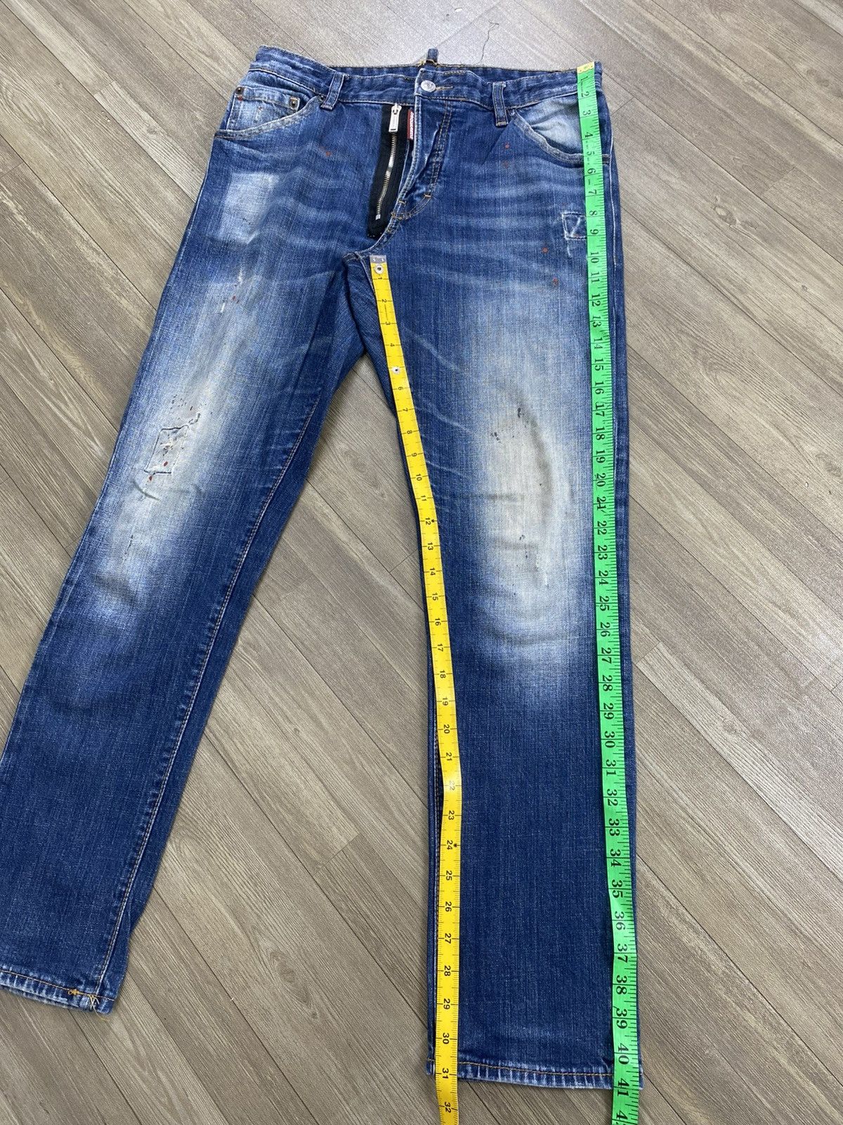 Dsquared2 2000s Dsquared2 Busted Distressed Patch Y2K Hype Faded Jeans Size US 31 - 20 Thumbnail