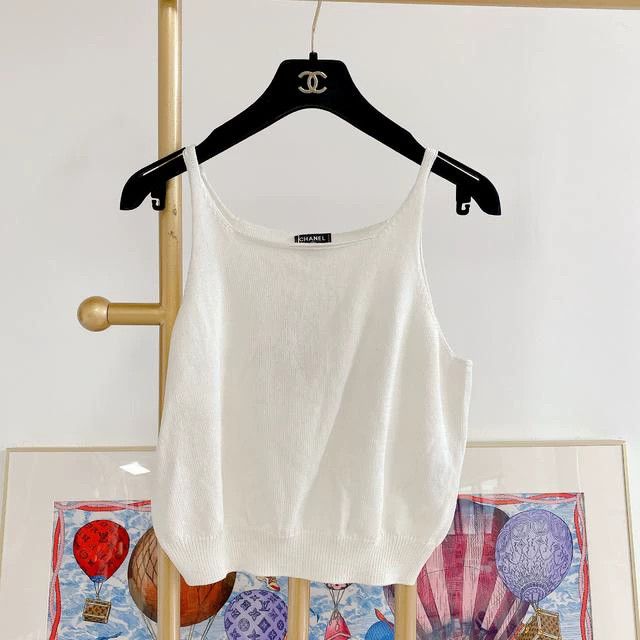 Chanel Chanel White knitted suspenders Size XS / US 0-2 / IT 36-38 - 1 Thumbnail