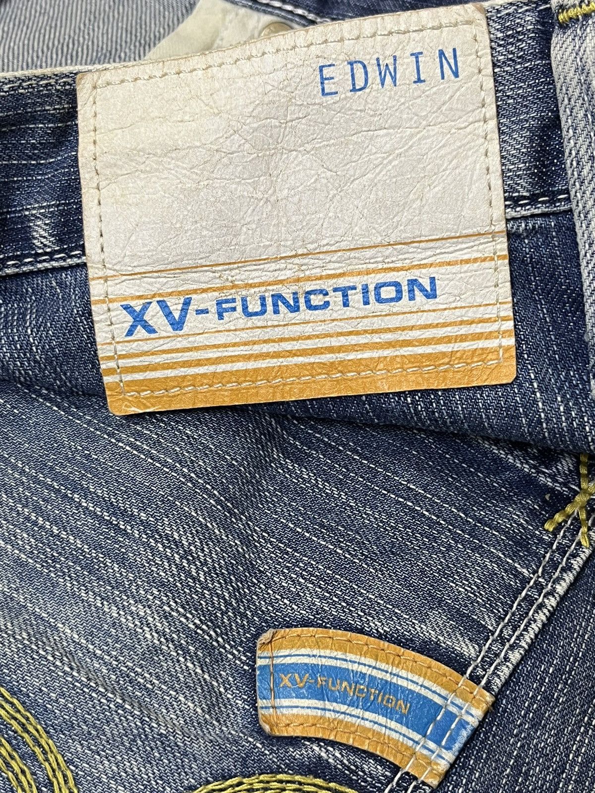 Edwin SICK🔥VINTAGE EDWIN XV FUNCTION CURVE LEG DISTRESSED JEANS Size US 35 - 19 Thumbnail