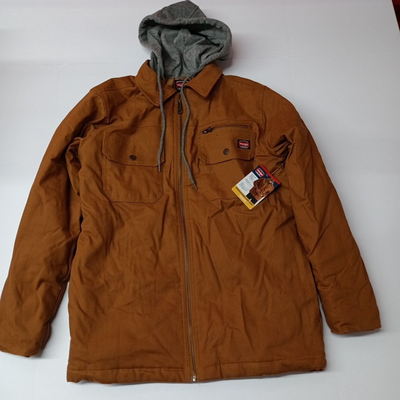 Wrangler Wrangler Jacket Quilt Lined Brown Men's S Canvas Hooded Size US S / EU 44-46 / 1 - 1 Thumbnail