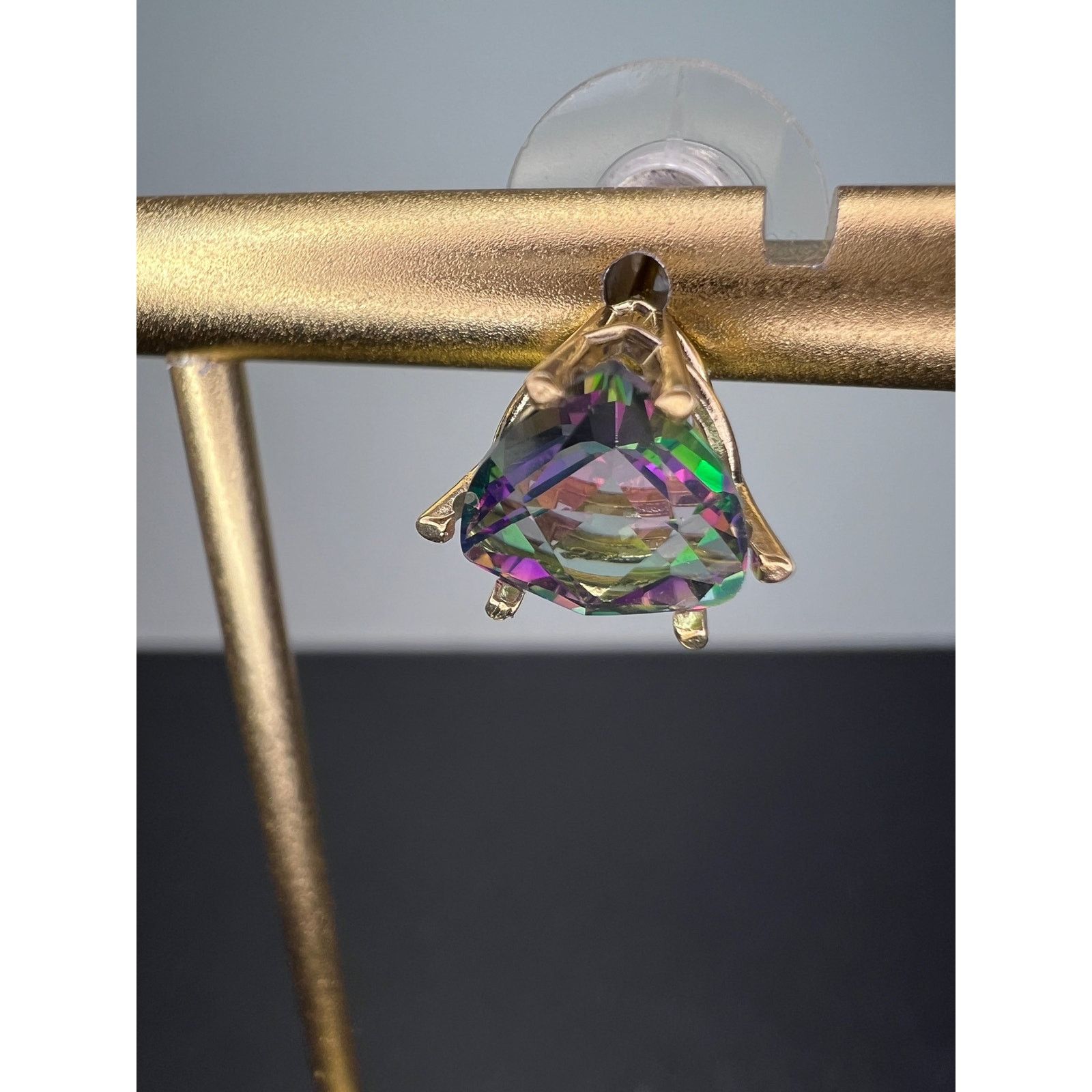 Other 14k gold trilliant mystic fire topaz stud earrings Size ONE SIZE - 5 Thumbnail