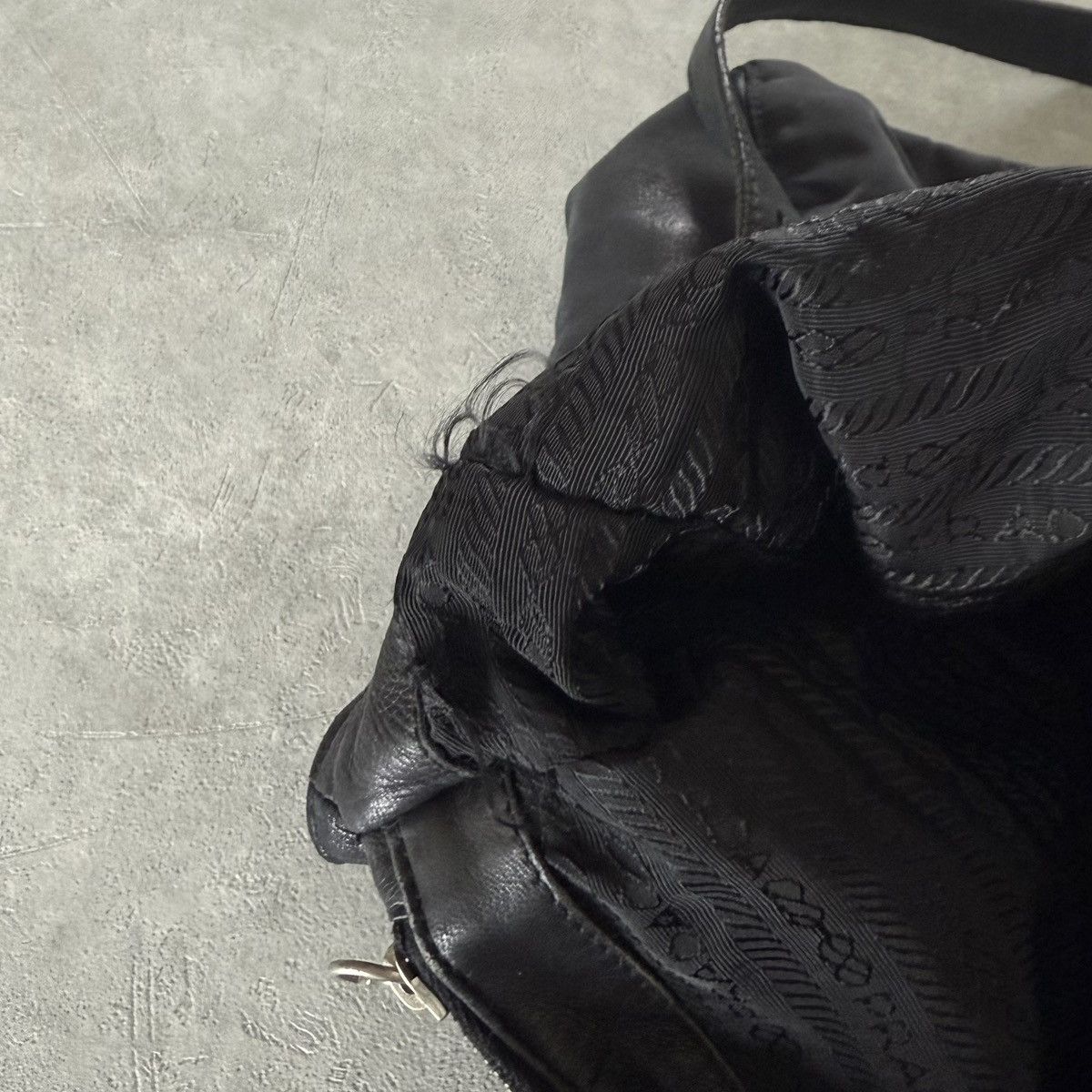 Prada Vintage Prada Tessuto Nylon Leather Tote Bag Size ONE SIZE - 8 Thumbnail