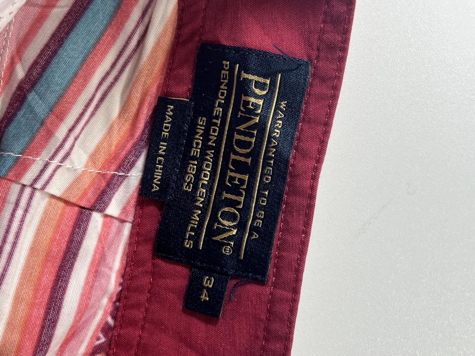 Unknown London Vintage Pendleton pin Striped Drawstring Shorts 34 Size US 34 / EU 50 - 4 Thumbnail
