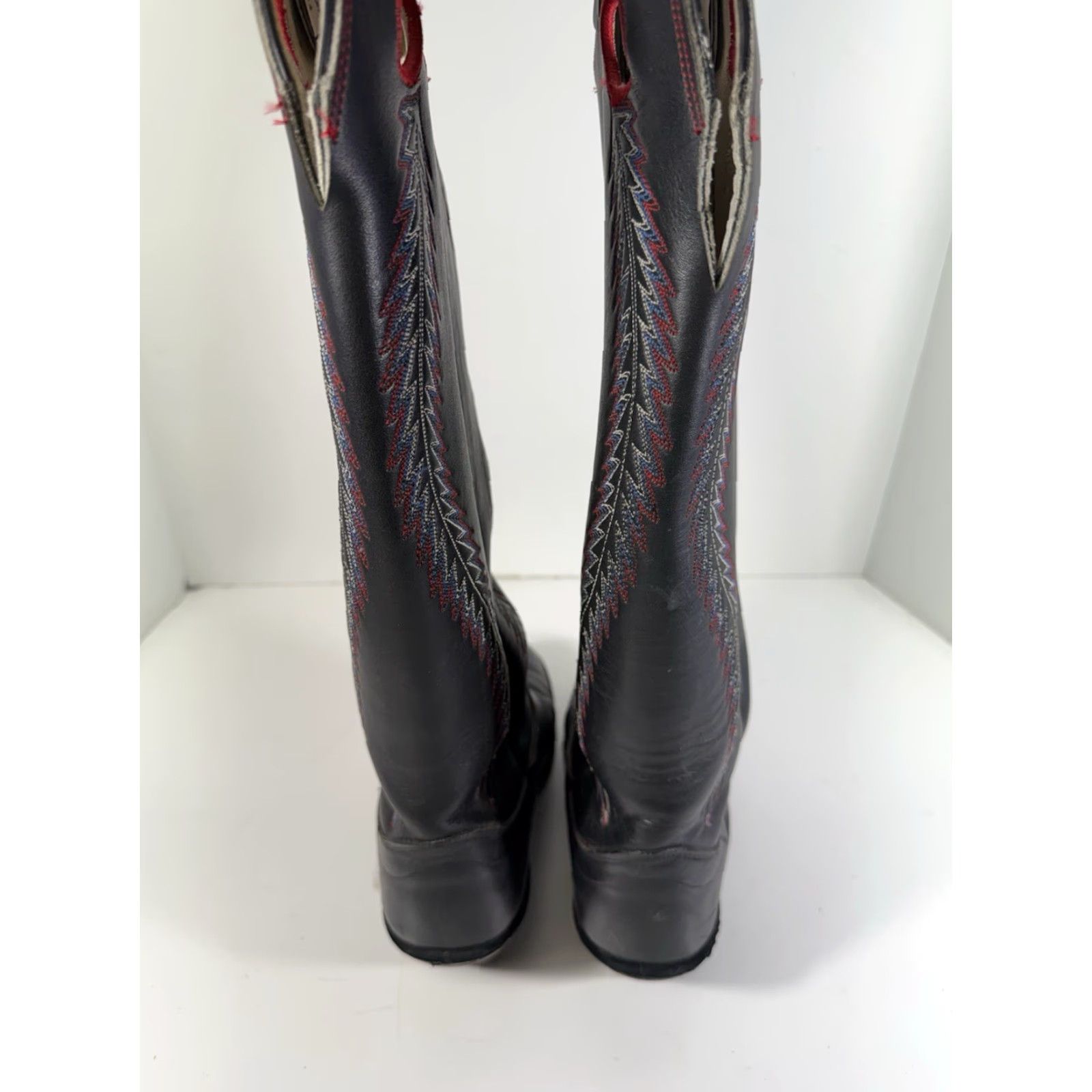 Vintage VINTAGE Olathe 20 Buckaroo Boots Men Size 8 D Black Leather Western USA Boots Size US 8 / EU 41 - 6 Thumbnail