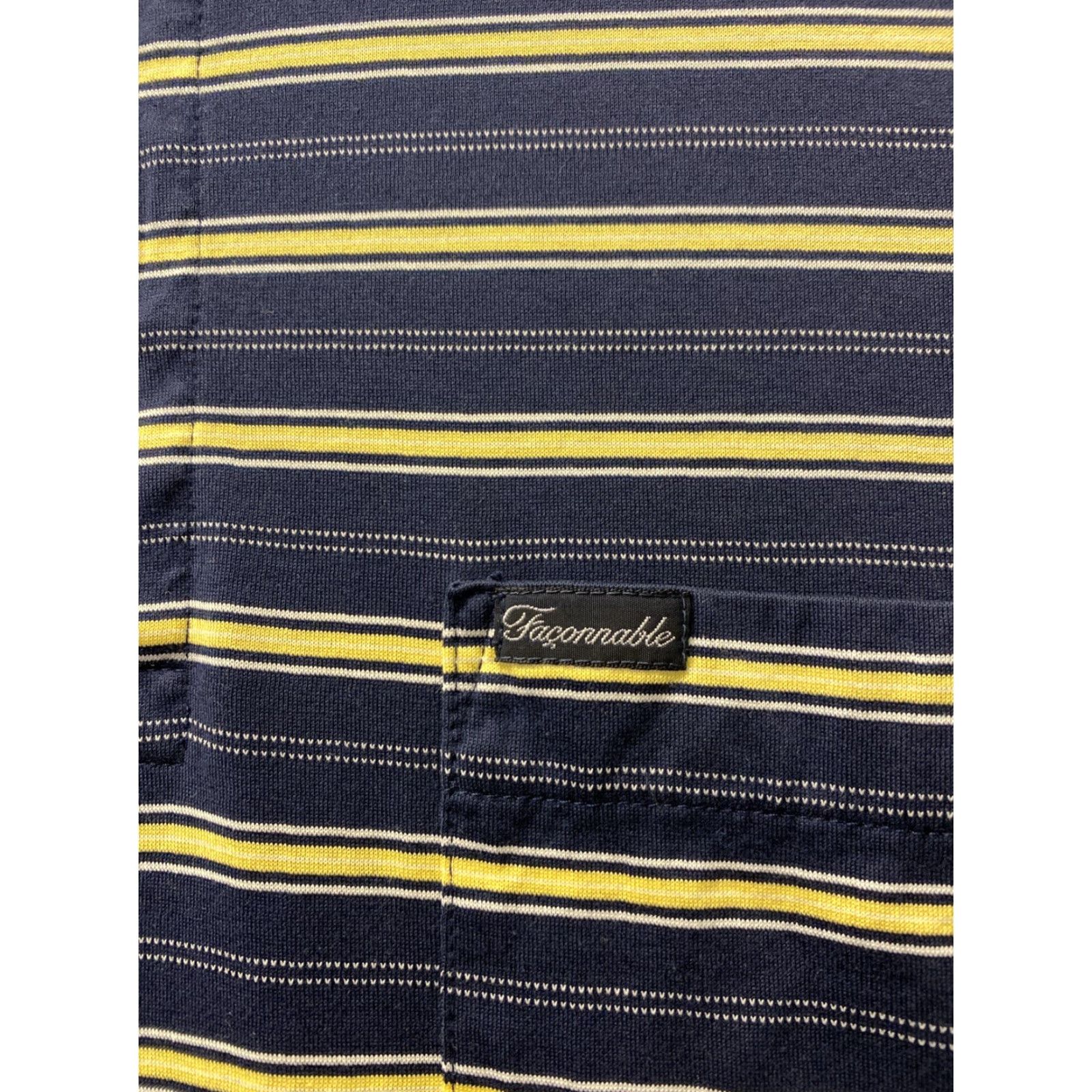 Faconnable VINTAGE Faconnable Polo Shirt Men’s M Cotton Striped 90s Golf Casual Navy Yellow Size US M / EU 48-50 / 2 - 3 Thumbnail