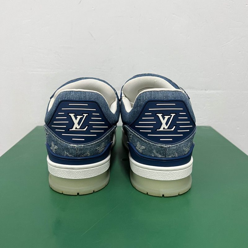 Louis Vuitton Louis Vuitton Blue Denim Low-Top Sneakers for Men -2508 Size US 8 / EU 41 - 3 Thumbnail